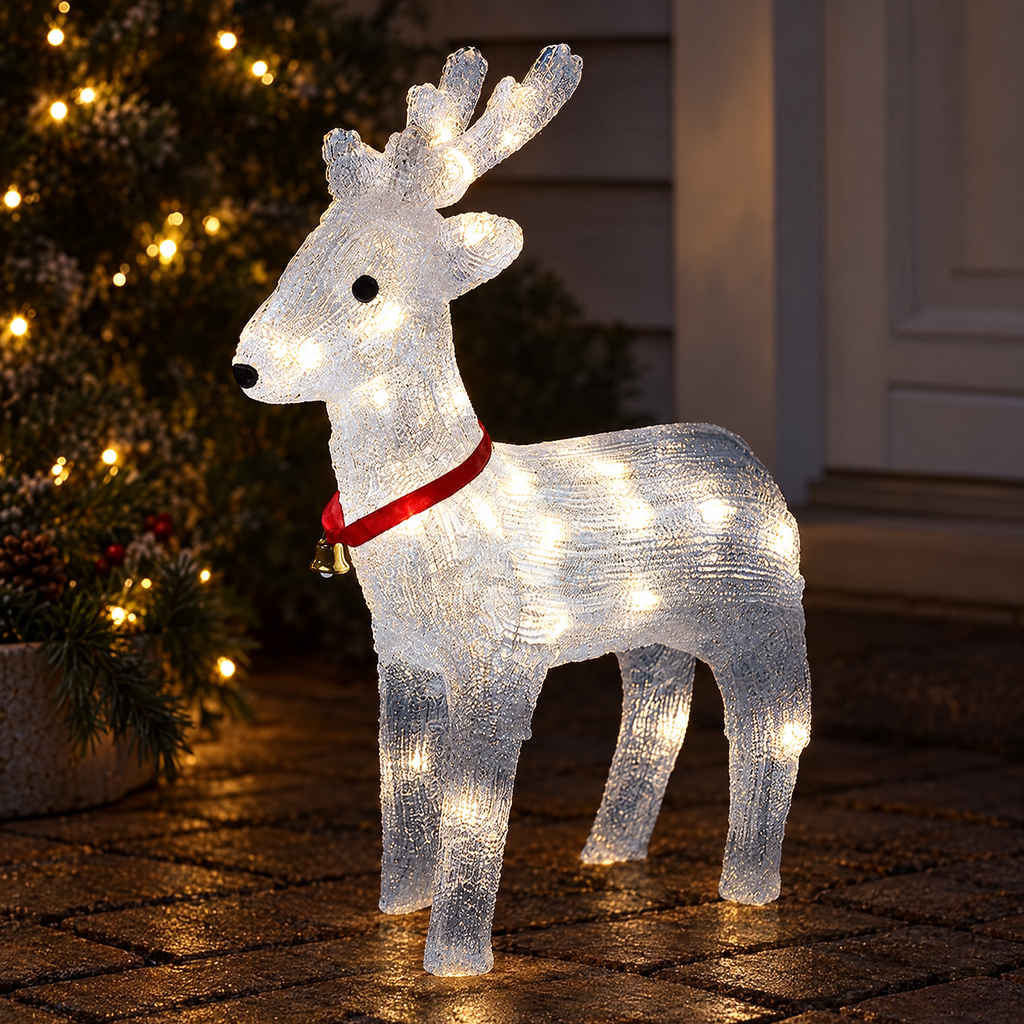 Acrylic LED Reindeer Decoration 40 cm for Indoor and Outdoor Displays