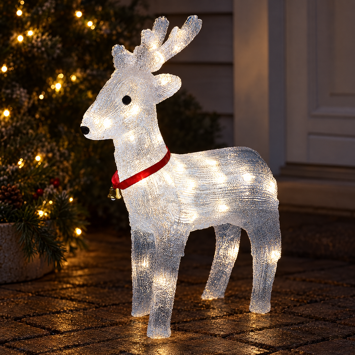 Acrylic LED Reindeer Decoration 40 cm for Indoor and Outdoor Displays