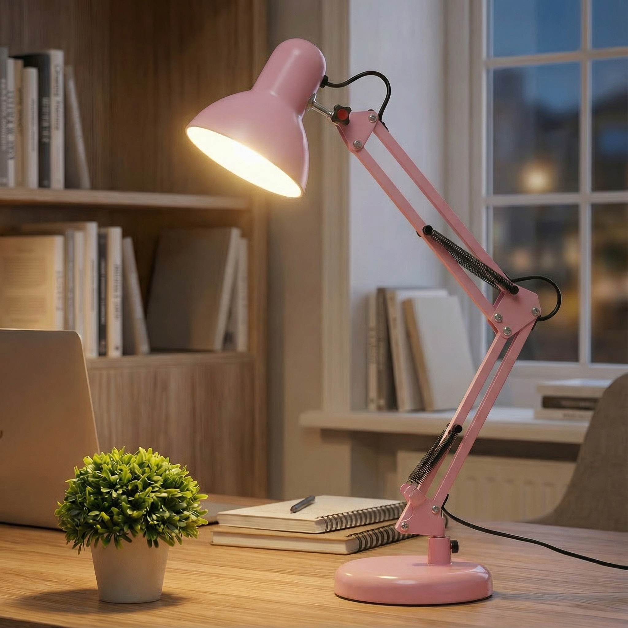 Adjustable Long-Arm Desk Lamp with Folding Arm