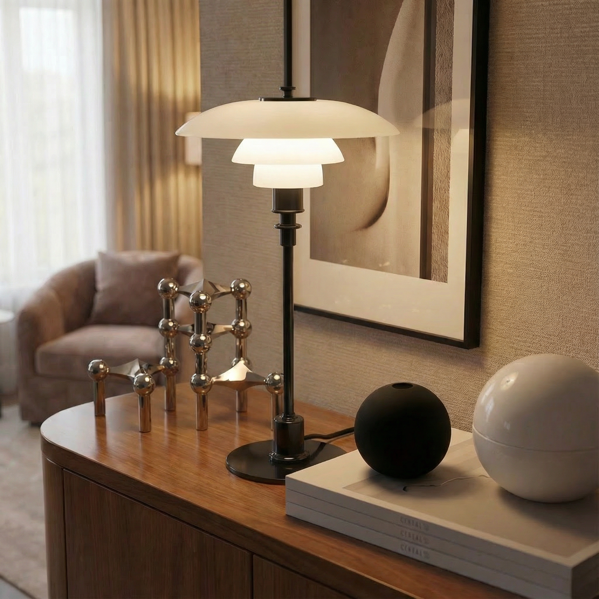 Nordica Halo Scandinavian Glass Table Lamp