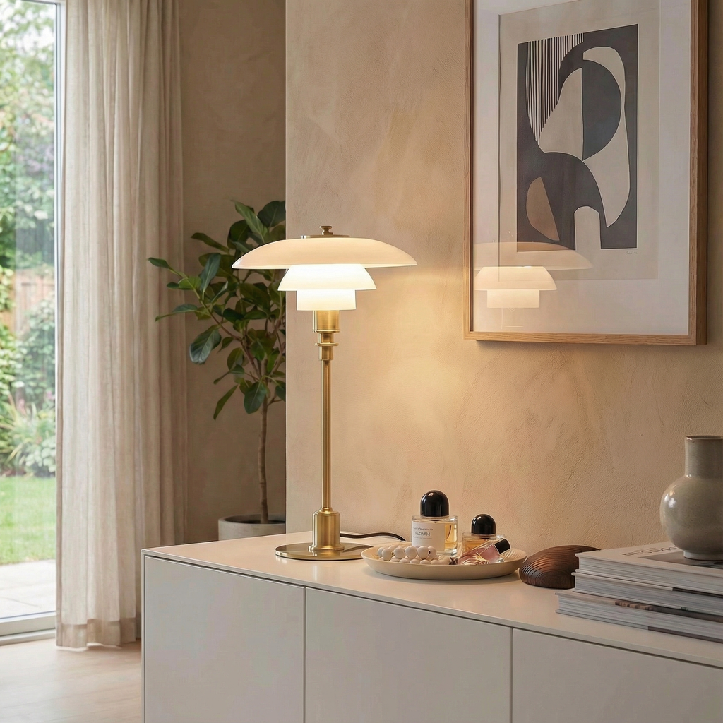 Nordica Halo Scandinavian Glass Table Lamp