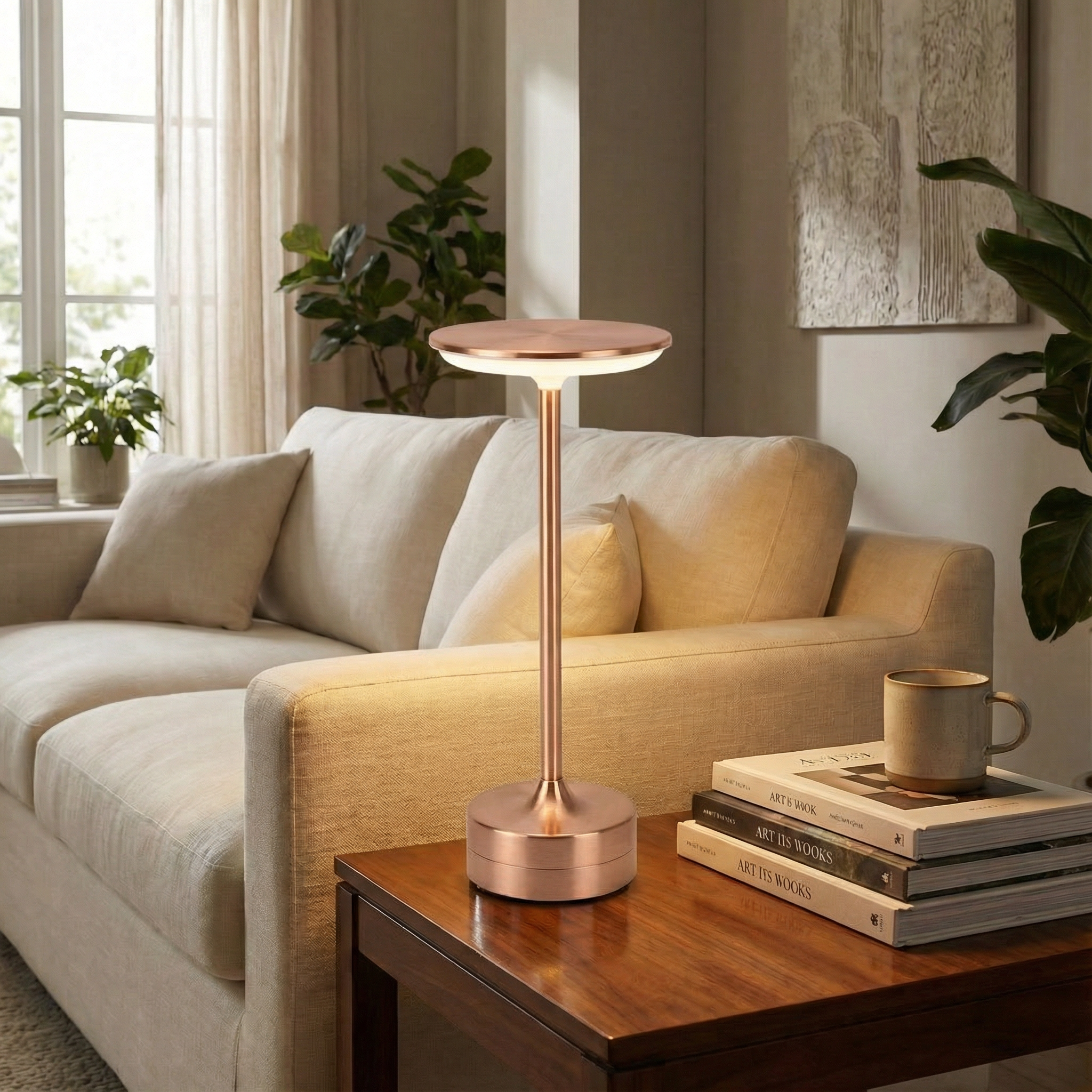 ChromeAura Cordless Touch Rechargeable LED Table Lamp