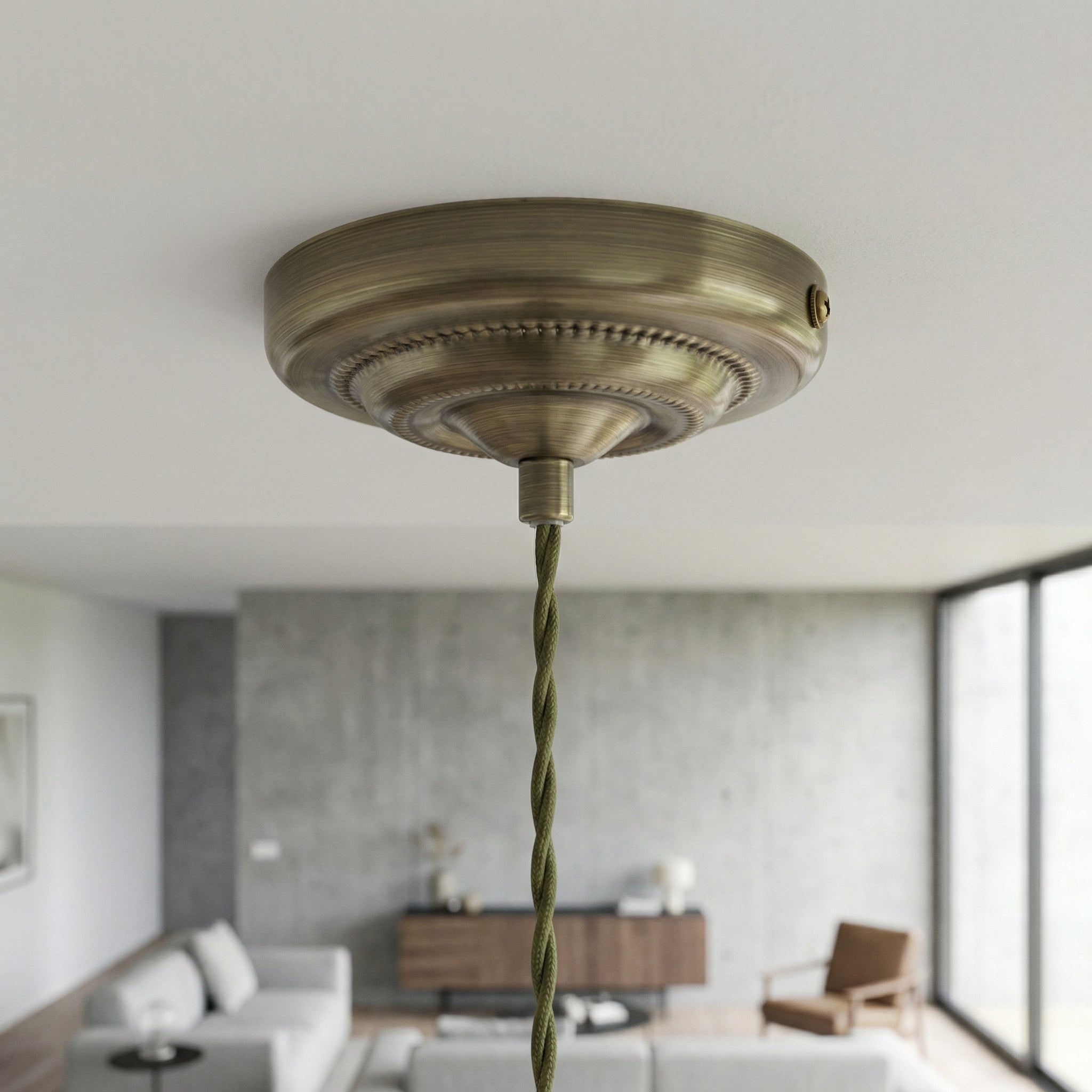 Roselle Dusky Pink Scalloped Pendant Light – Vintage Gold Accent