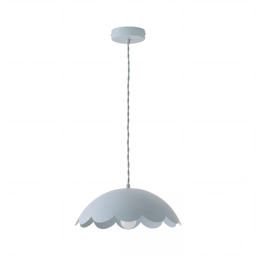 Celeste Powder Blue Floral Ceiling Pendant – Vintage Pastel Light
