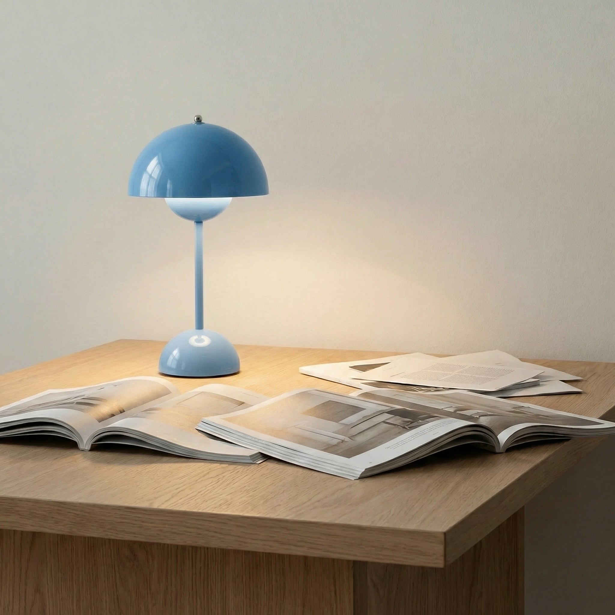 Modern Dome Table Lamp with Sculpted Gloss Finish