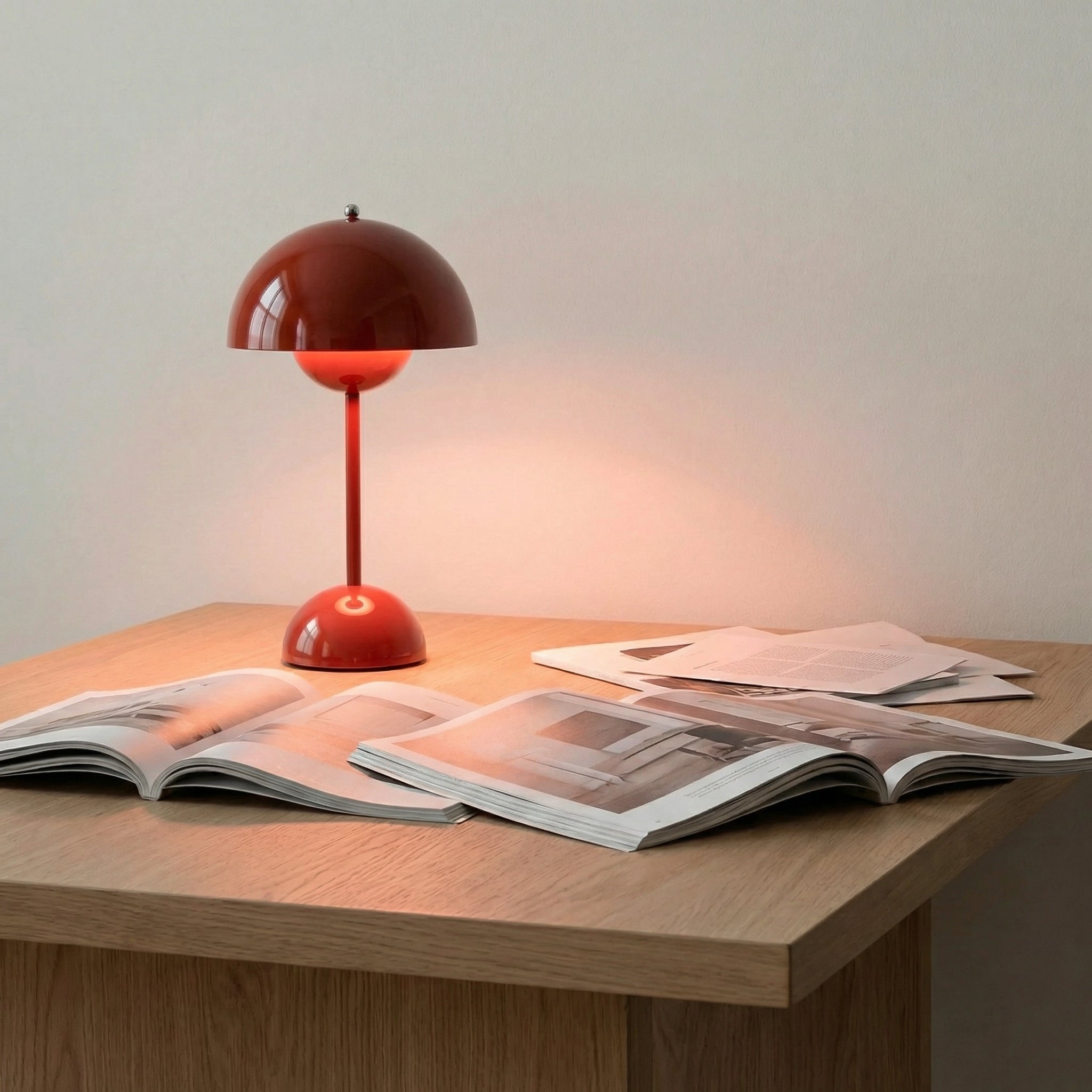 Modern Dome Table Lamp with Sculpted Gloss Finish