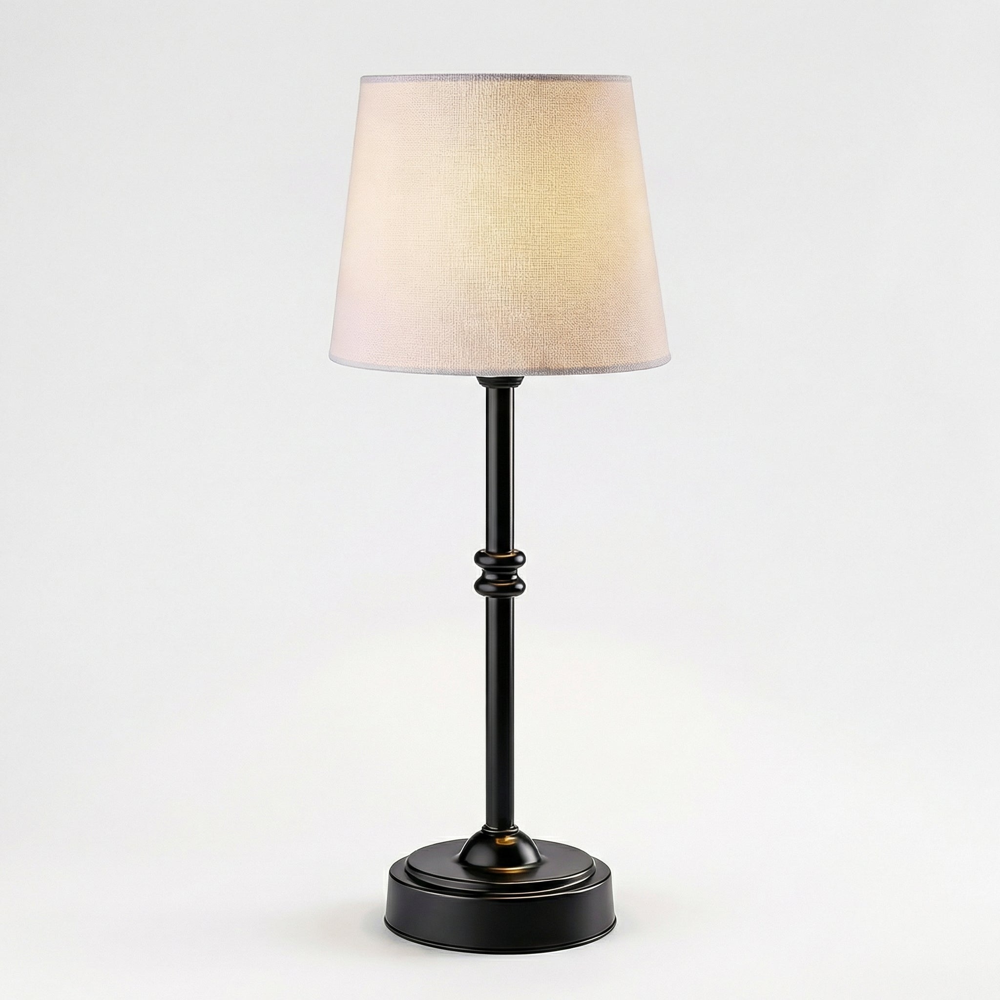 Brass Table Lamp with Soft Fabric Shade