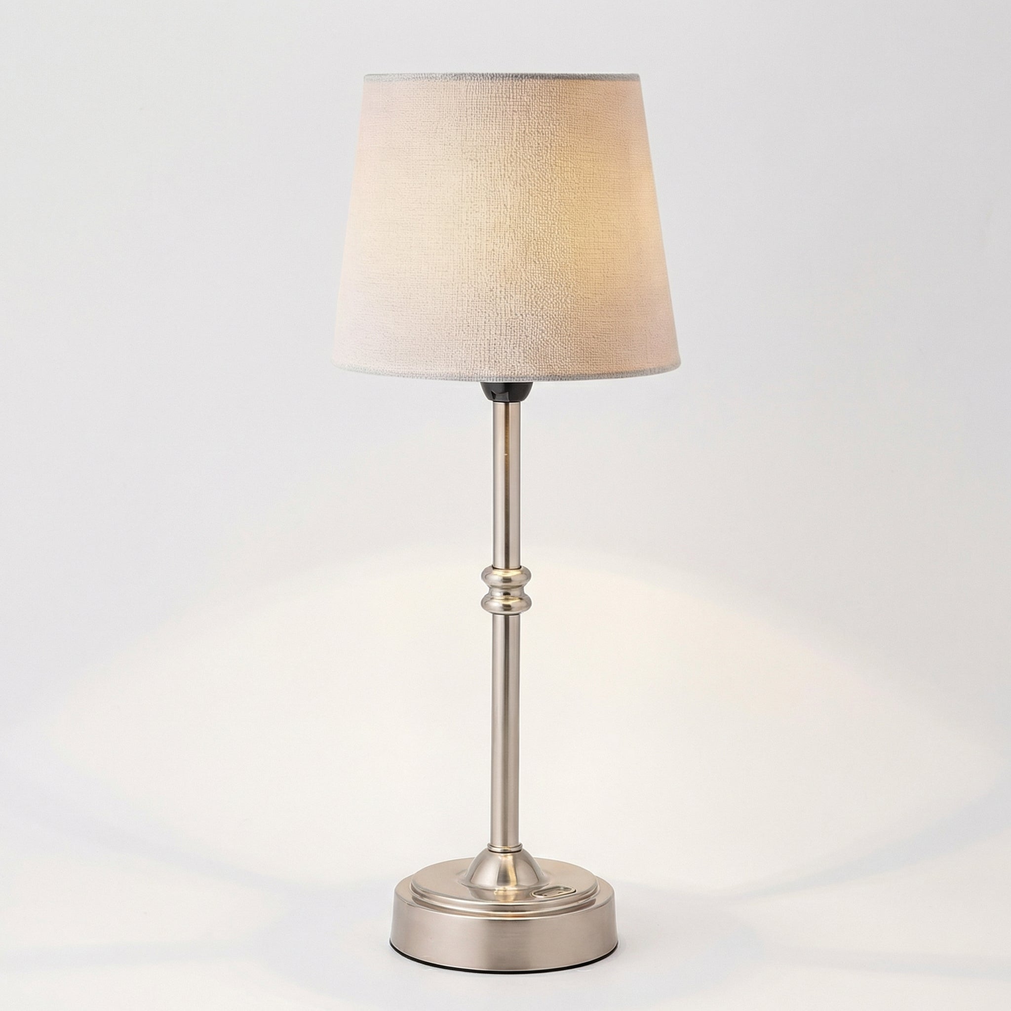Brass Table Lamp with Soft Fabric Shade