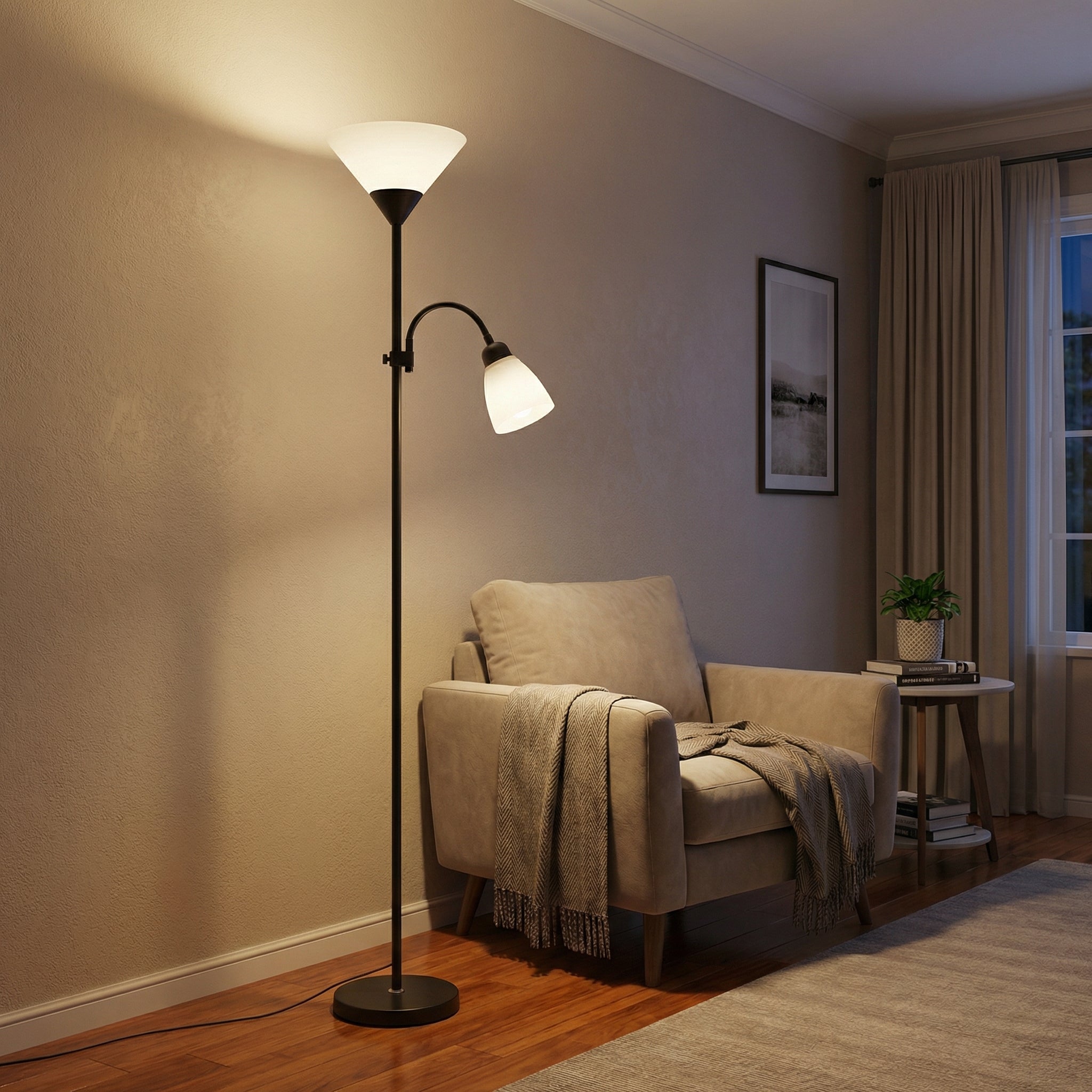 Modern Double-Head Floor Lamp