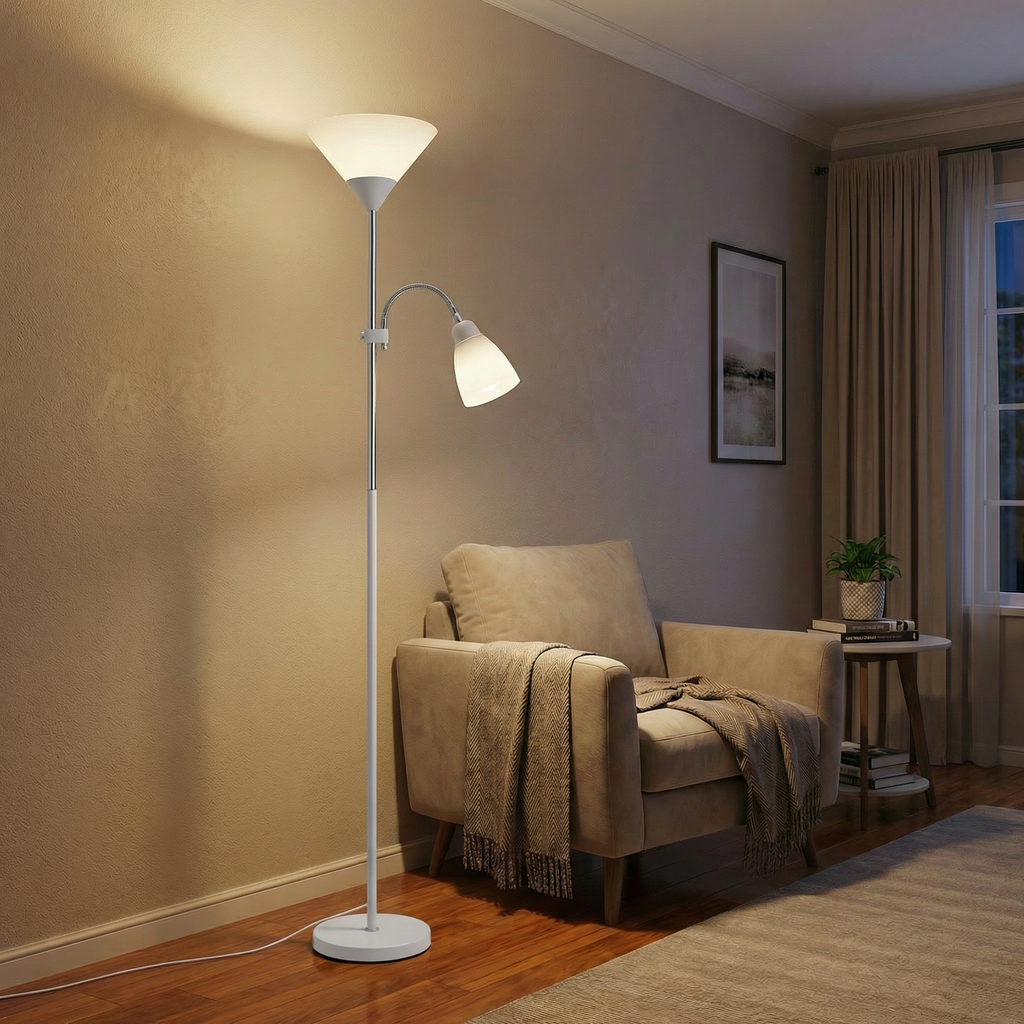 Modern Double-Head Floor Lamp