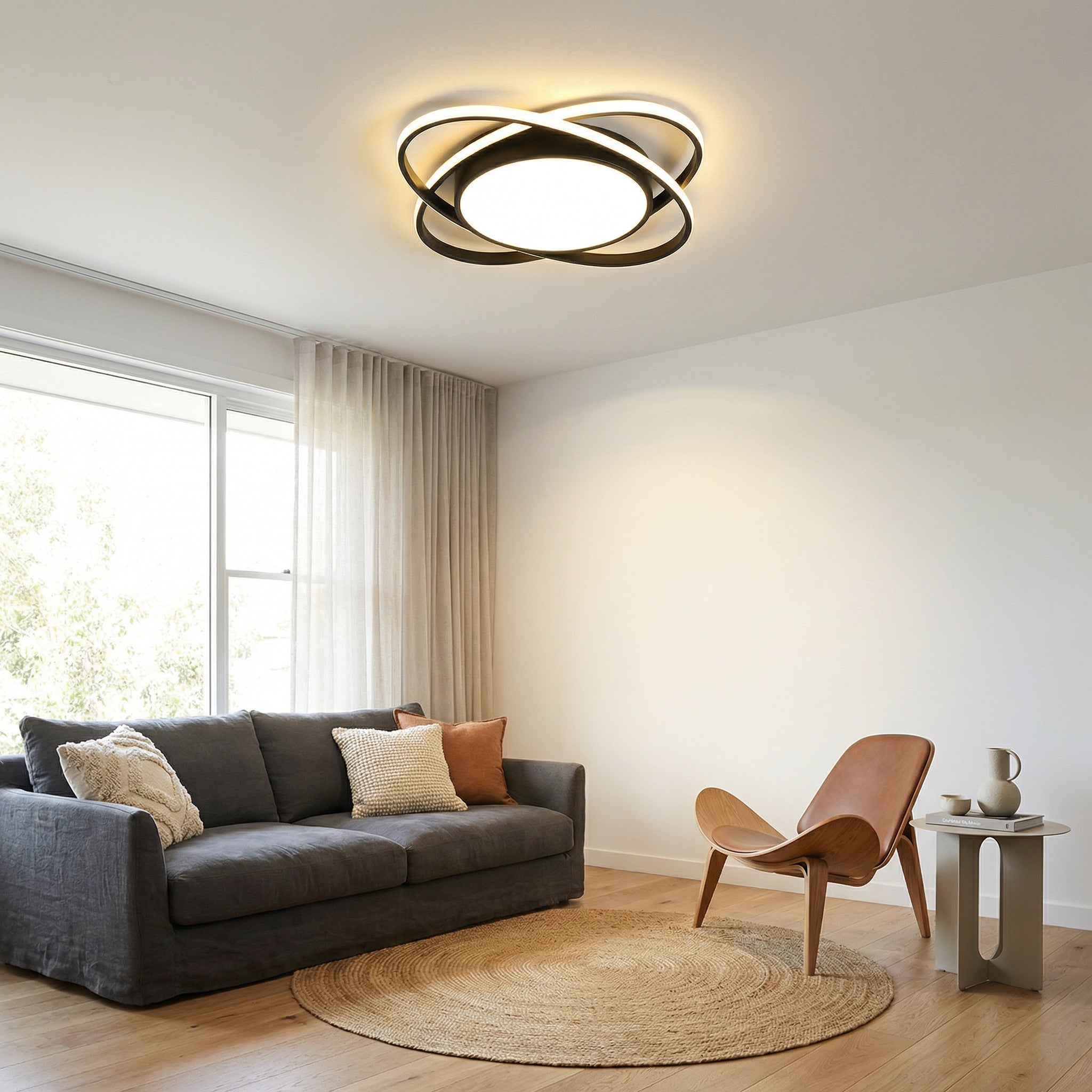 Black Star Ring LED Ceiling Light