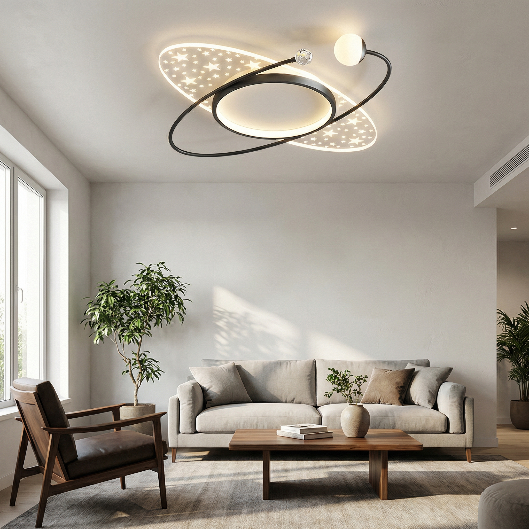 Oval Star Orbit LED Ceiling Light