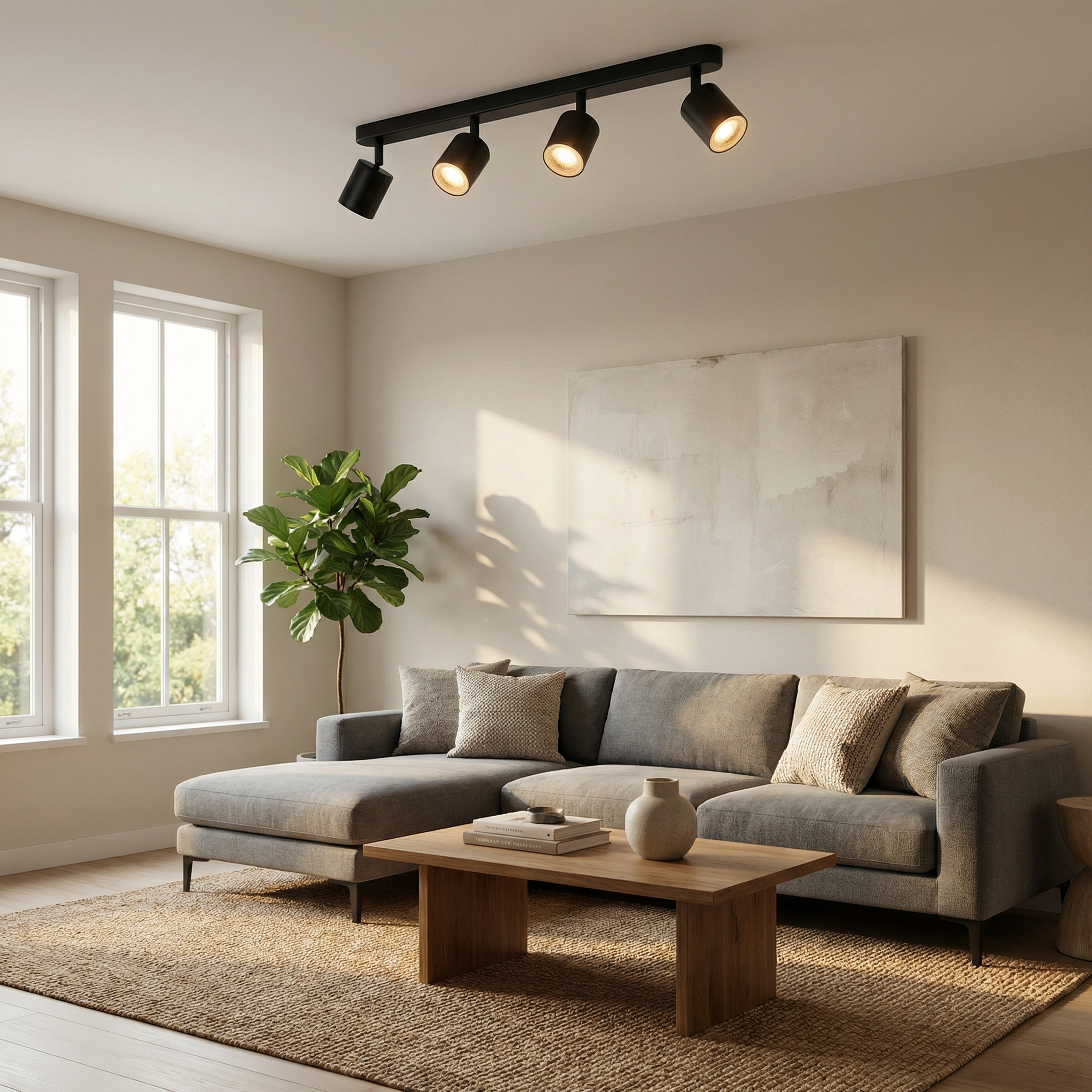 Modern 4 Light Ceiling Spotlight Bar