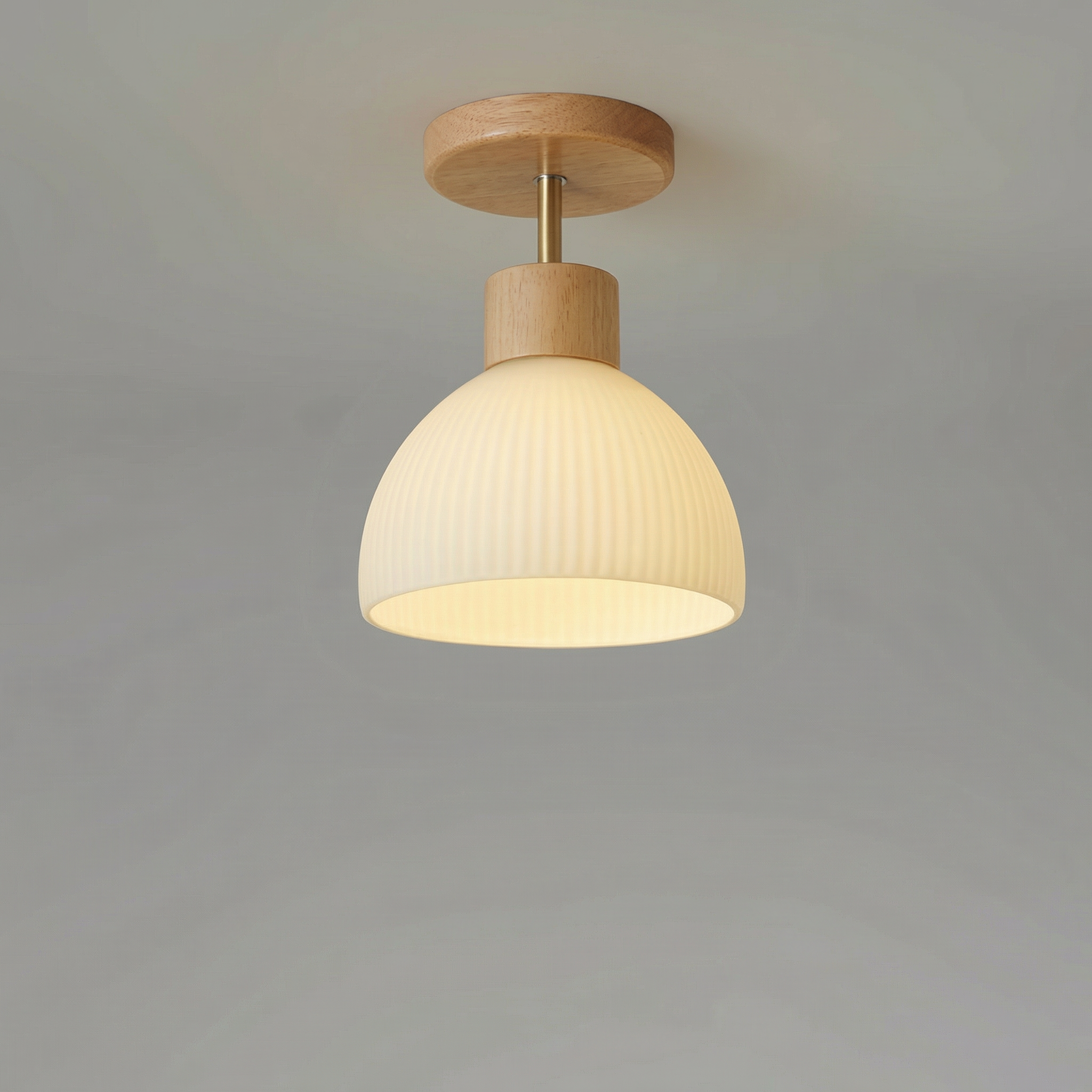 Nordic Wooden Glass Ceiling Light