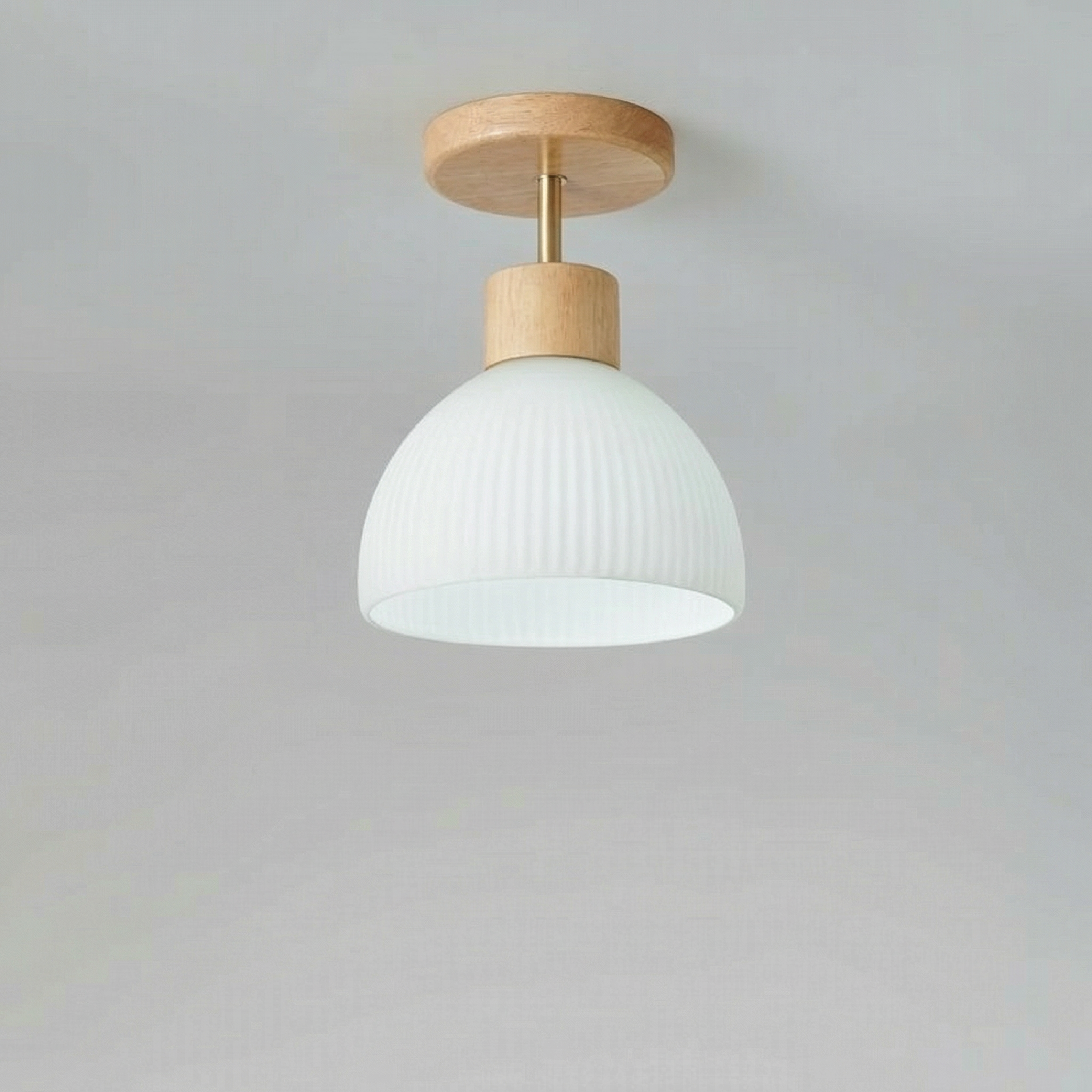 Nordic Wooden Glass Ceiling Light