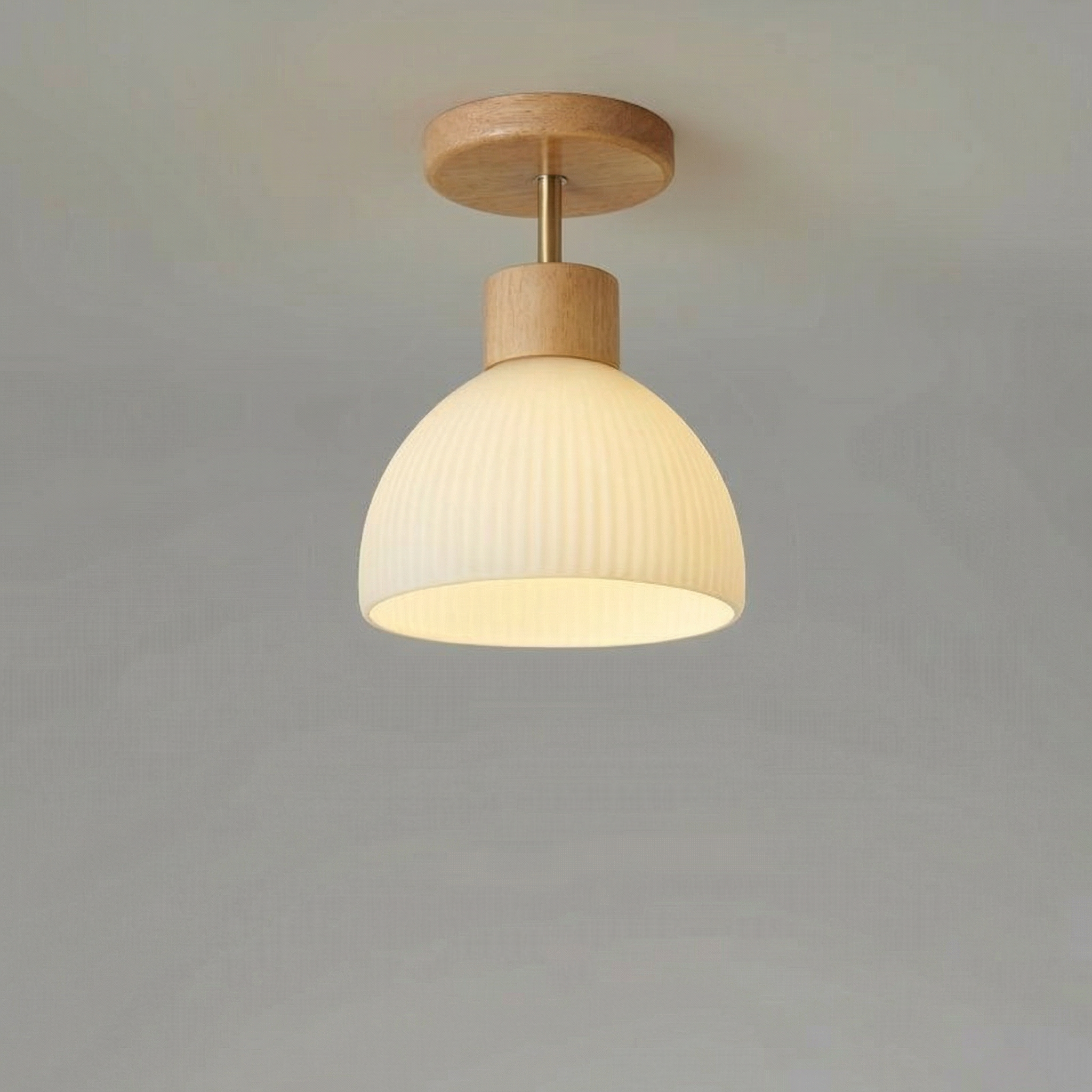 Nordic Wooden Glass Ceiling Light
