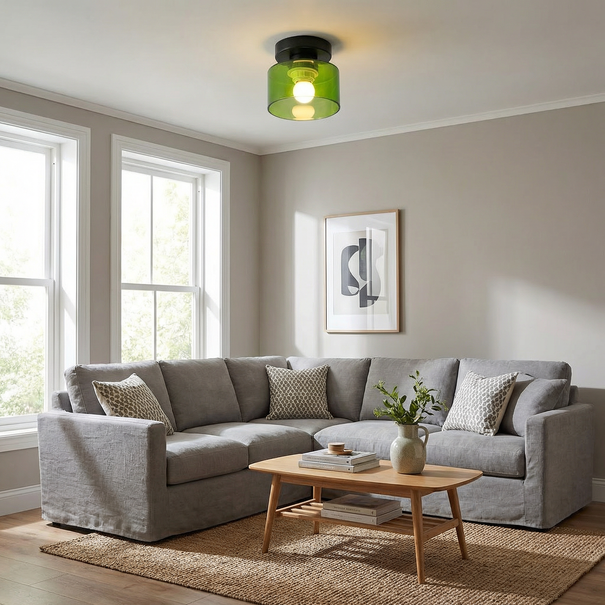 Modern Amber Glass Ceiling Light