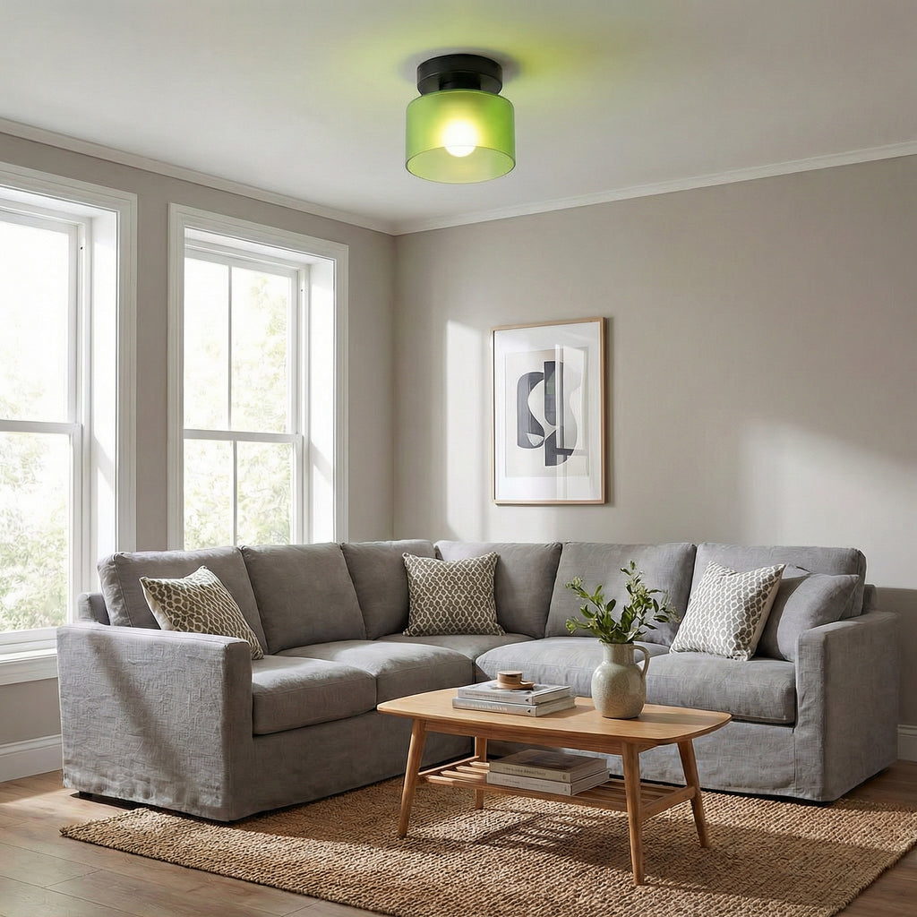 Modern Amber Glass Ceiling Light