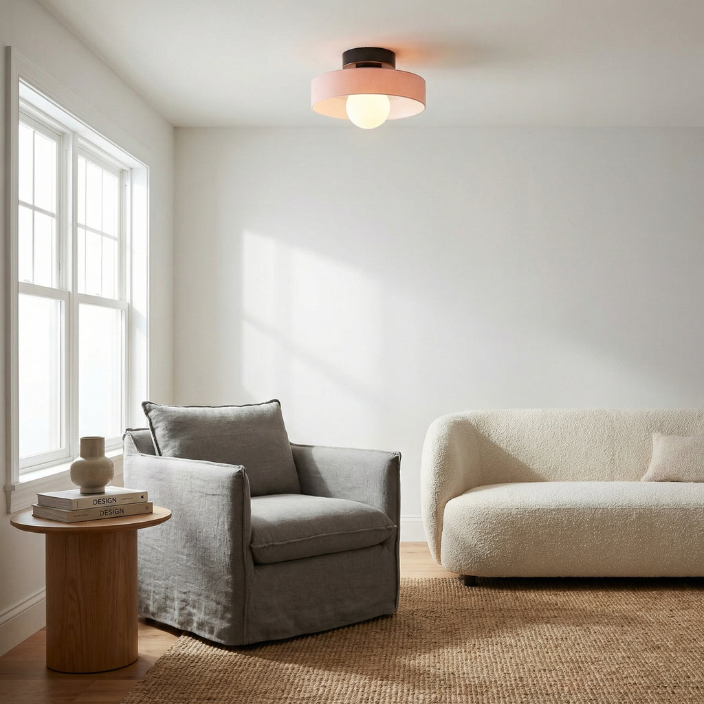 Vintage Cream Glass Ceiling Light 24CM