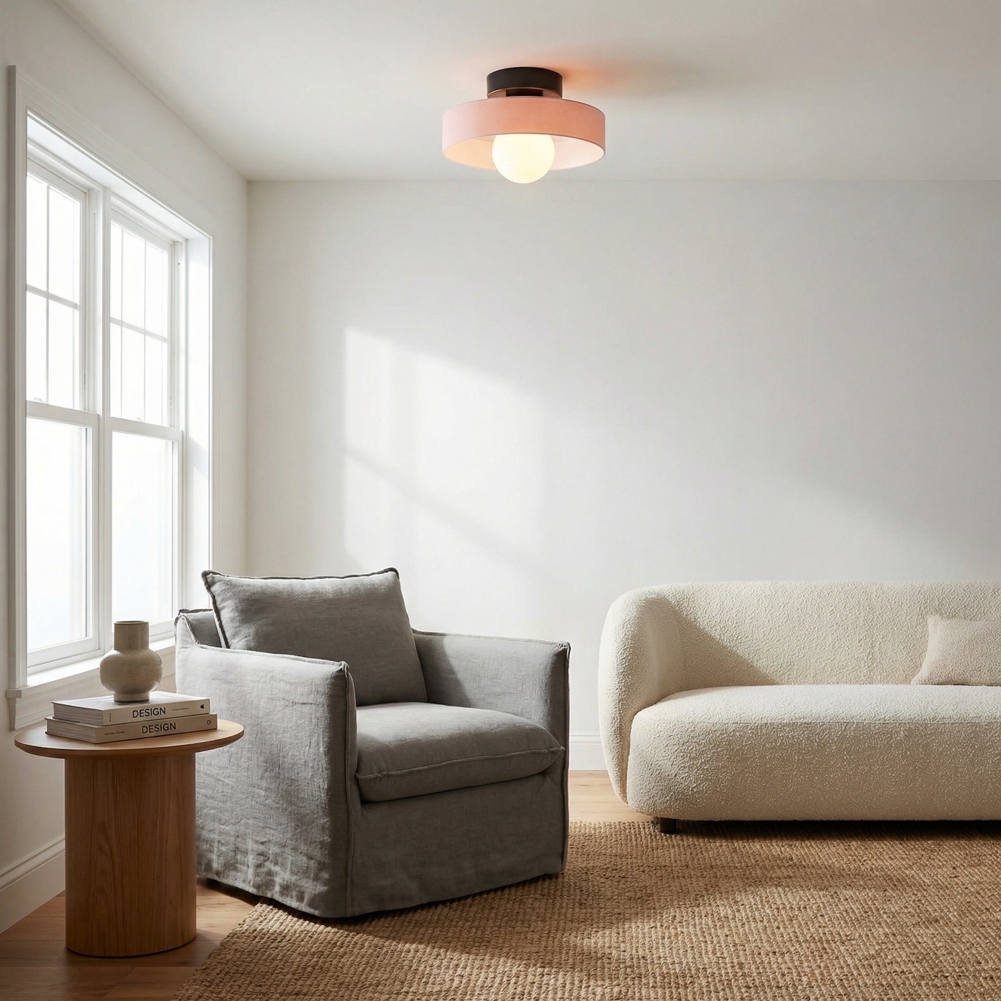 Vintage Cream Glass Ceiling Light 24CM