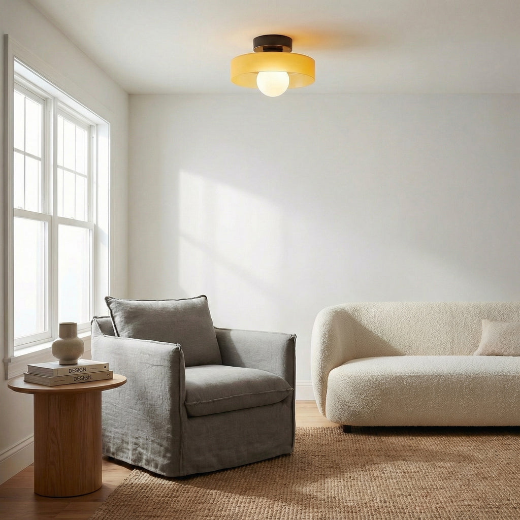 Vintage Cream Glass Ceiling Light 24CM