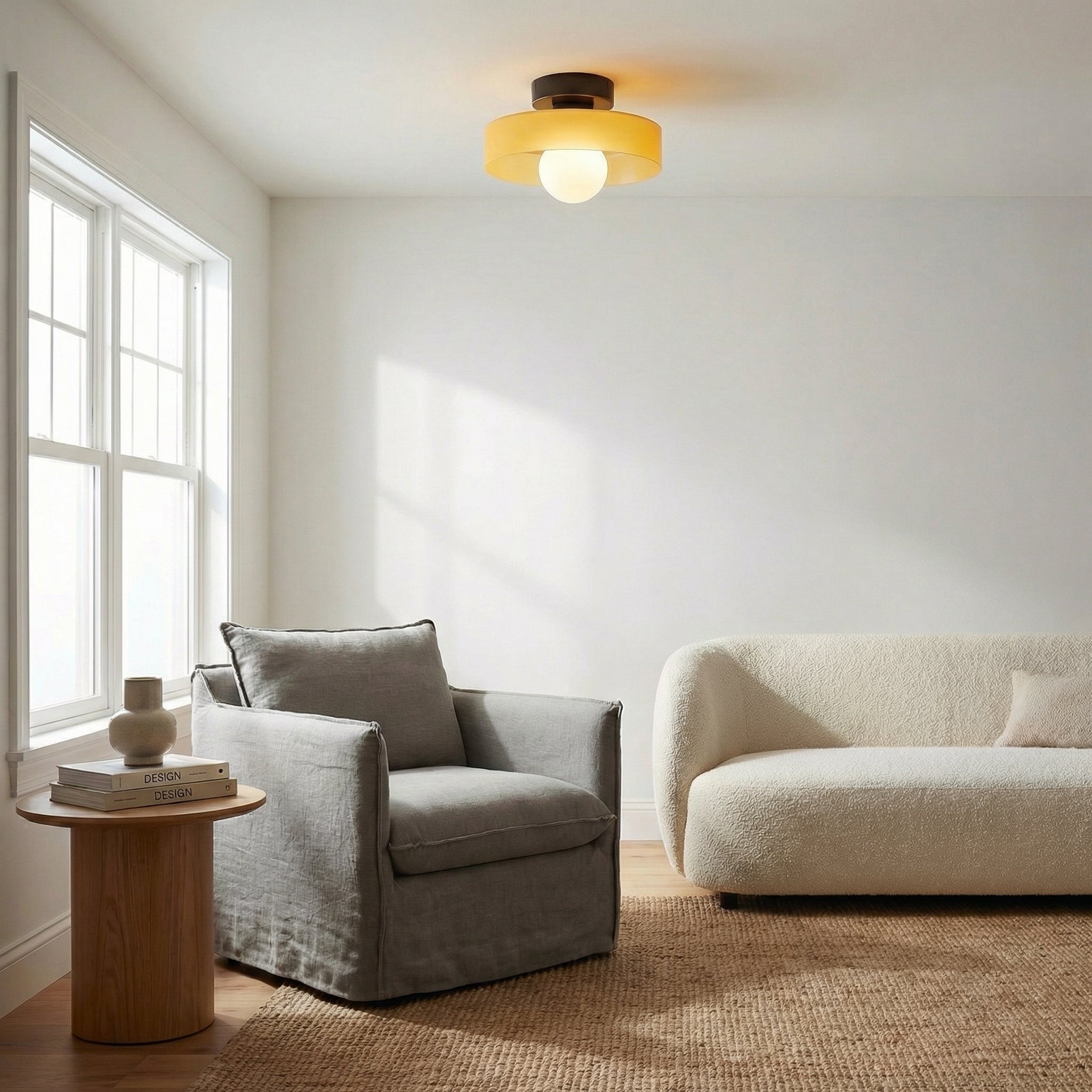 Vintage Cream Glass Ceiling Light 24CM