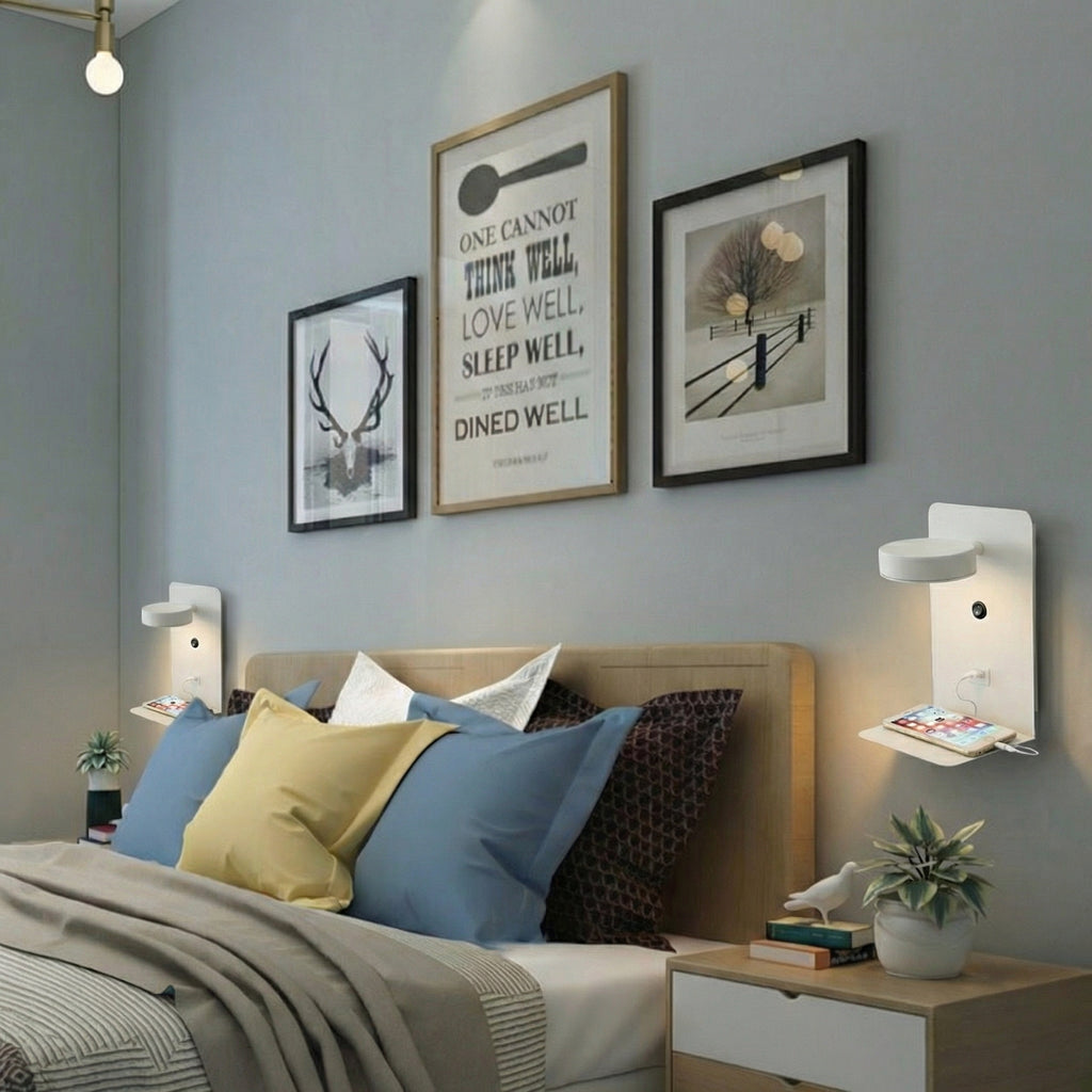 Modern LED Wall Lamp with USB Charging Port