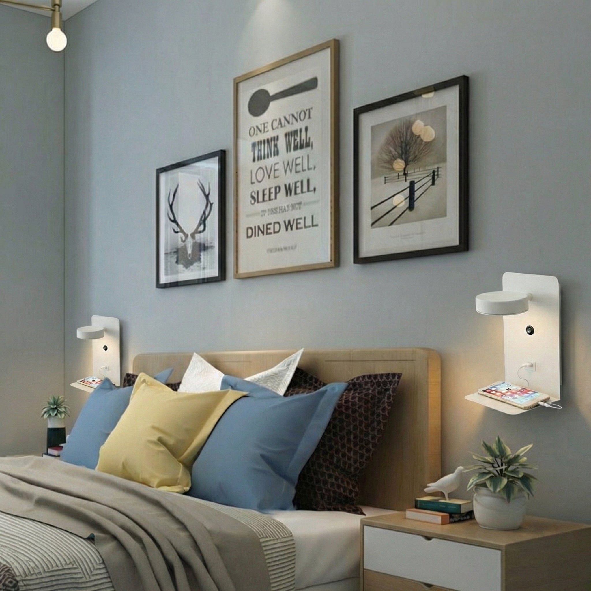 Modern LED Wall Lamp with USB Charging Port