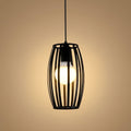Nordic Black Oval Cage Pendant Light