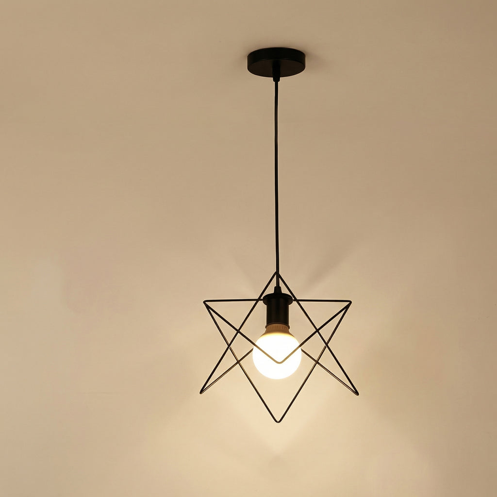 Nordic Black Star Frame Pendant Light