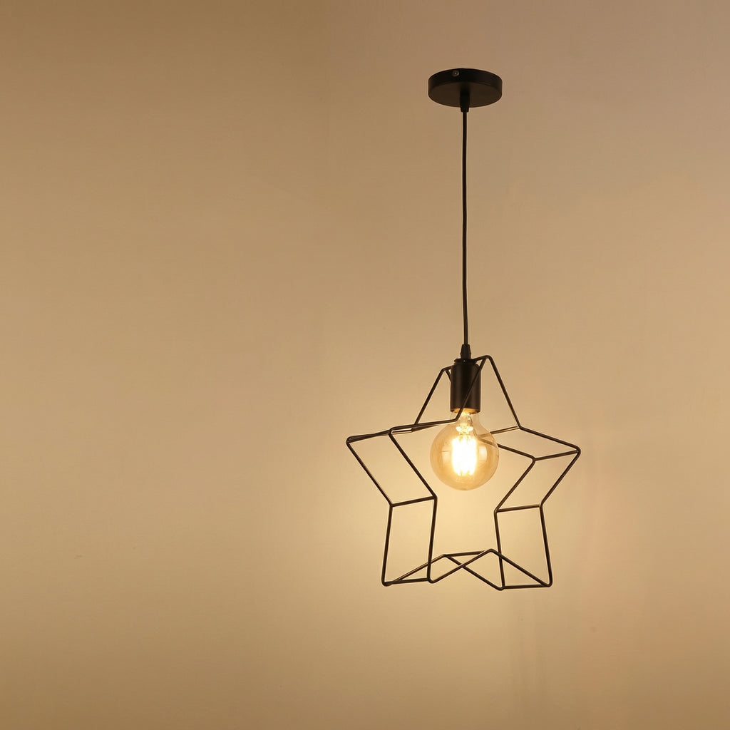 Nordic Black Five-Point Star Pendant Light