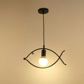 Nordic Black Fish Frame Pendant Light