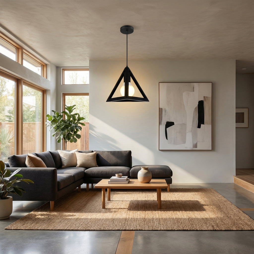 Nordic Black Triangle Pendant Light