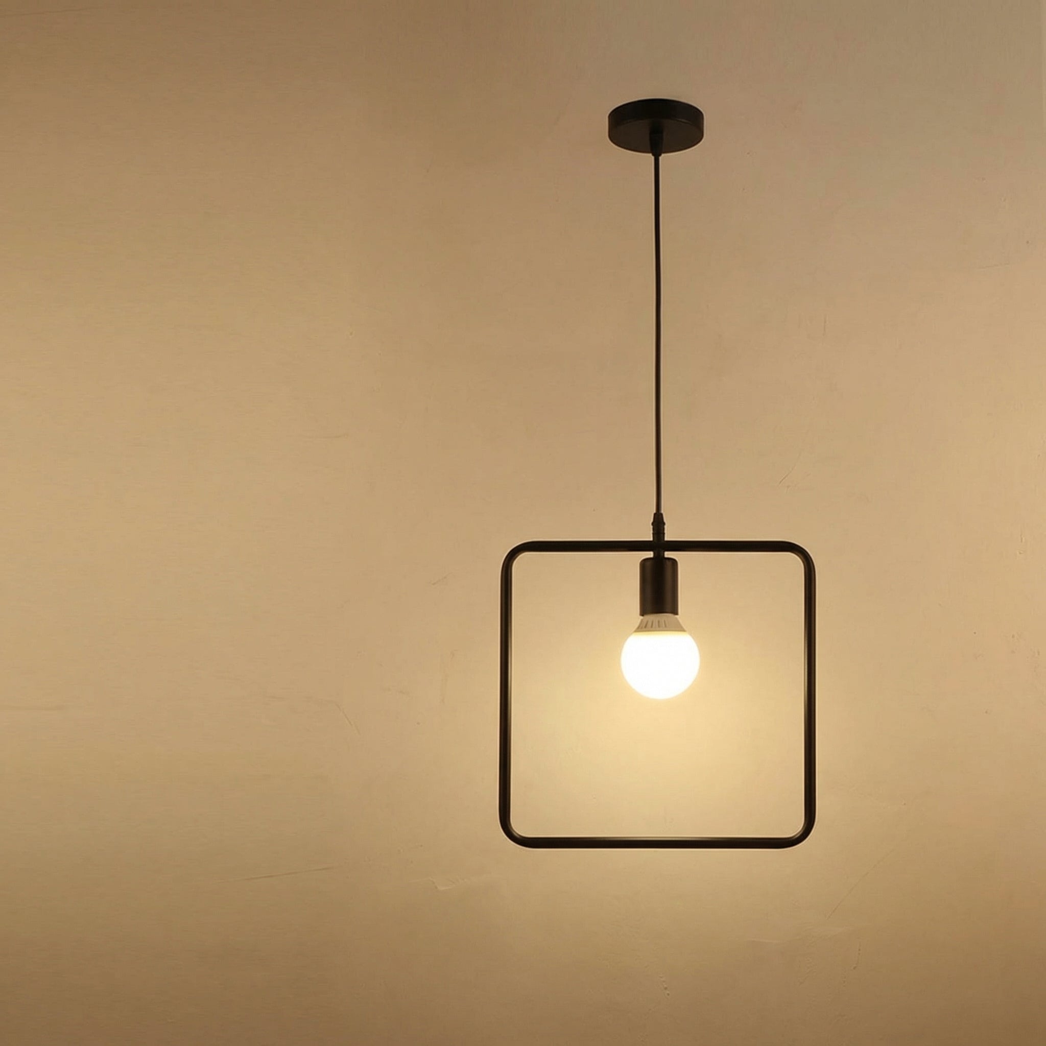 Nordic Black Square Frame Pendant Light