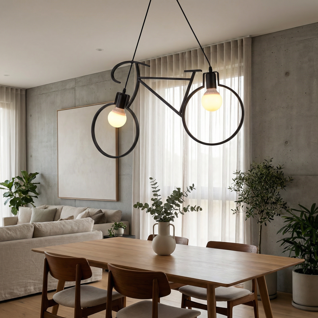 Nordic Black Bicycle Pendant Light