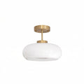 Nordic Vintage Copper & Amber Glass Ceiling Light