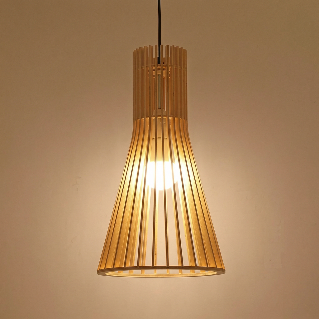 Japanese Zen Wooden Pendant Light