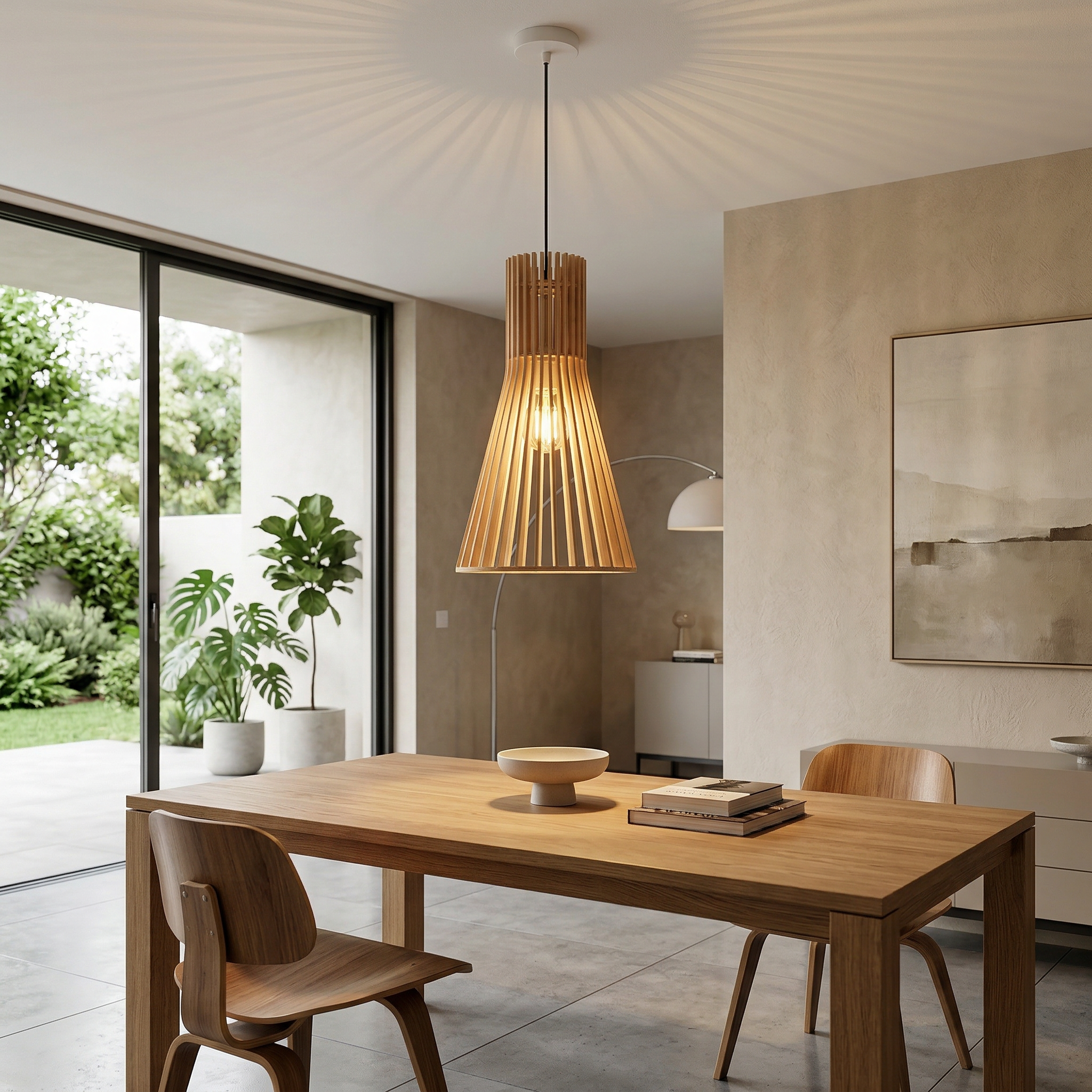 Japanese Zen Wooden Pendant Light