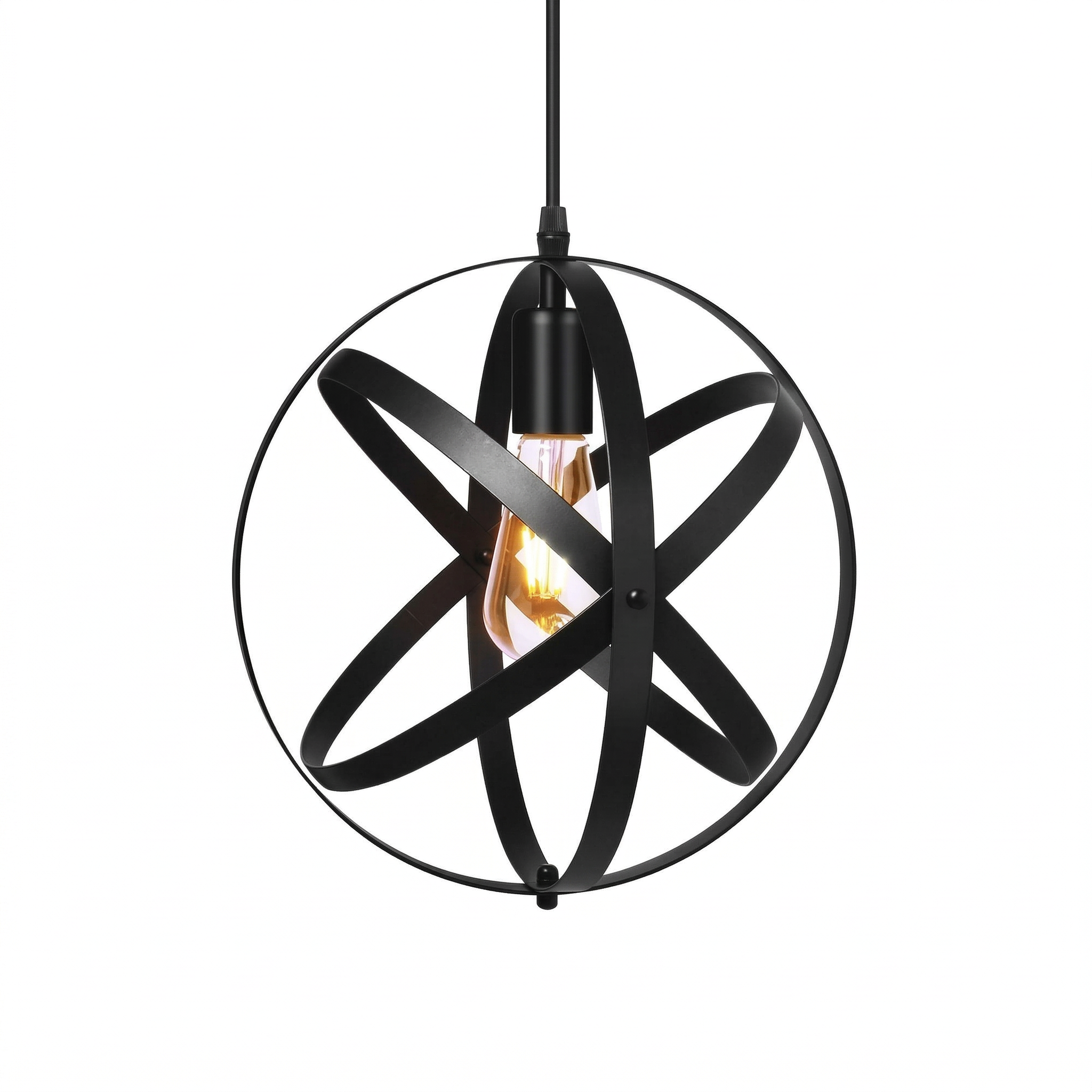Industrial Orb Cage Pendant Light