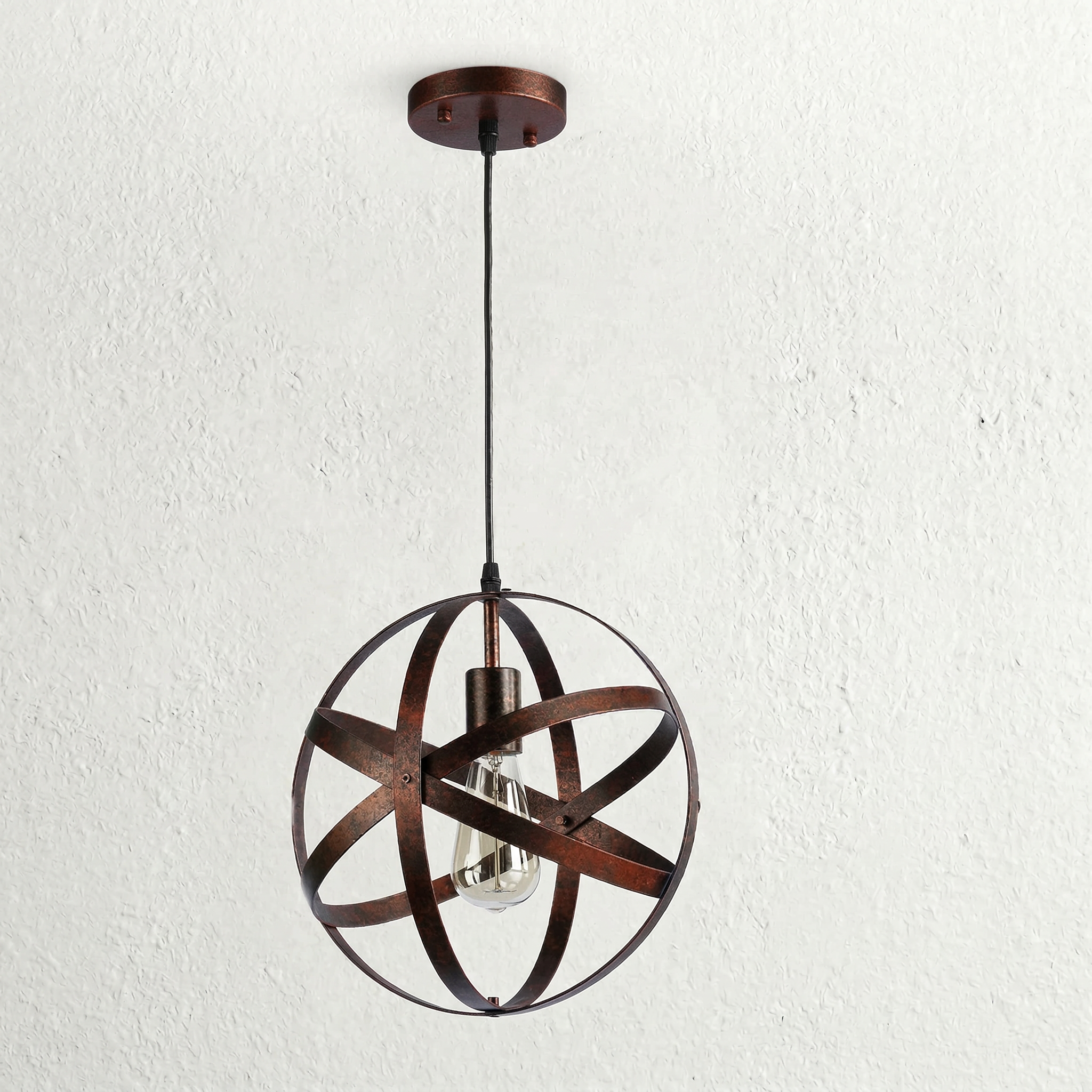 Industrial Orb Cage Pendant Light