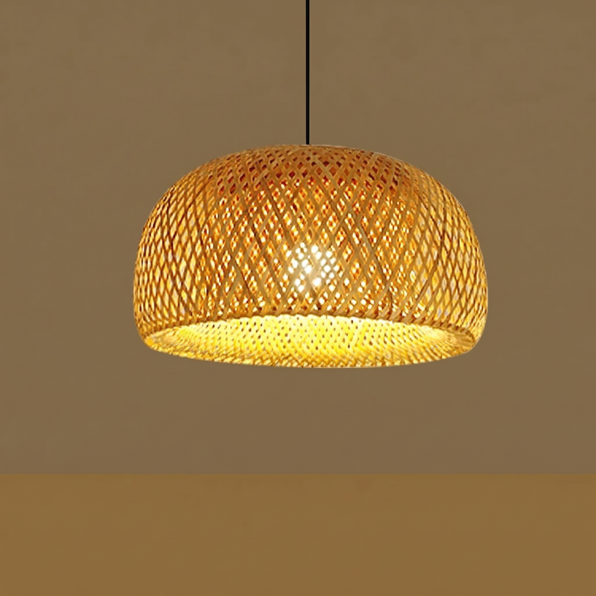 Handwoven Bamboo Dome Pendant Light