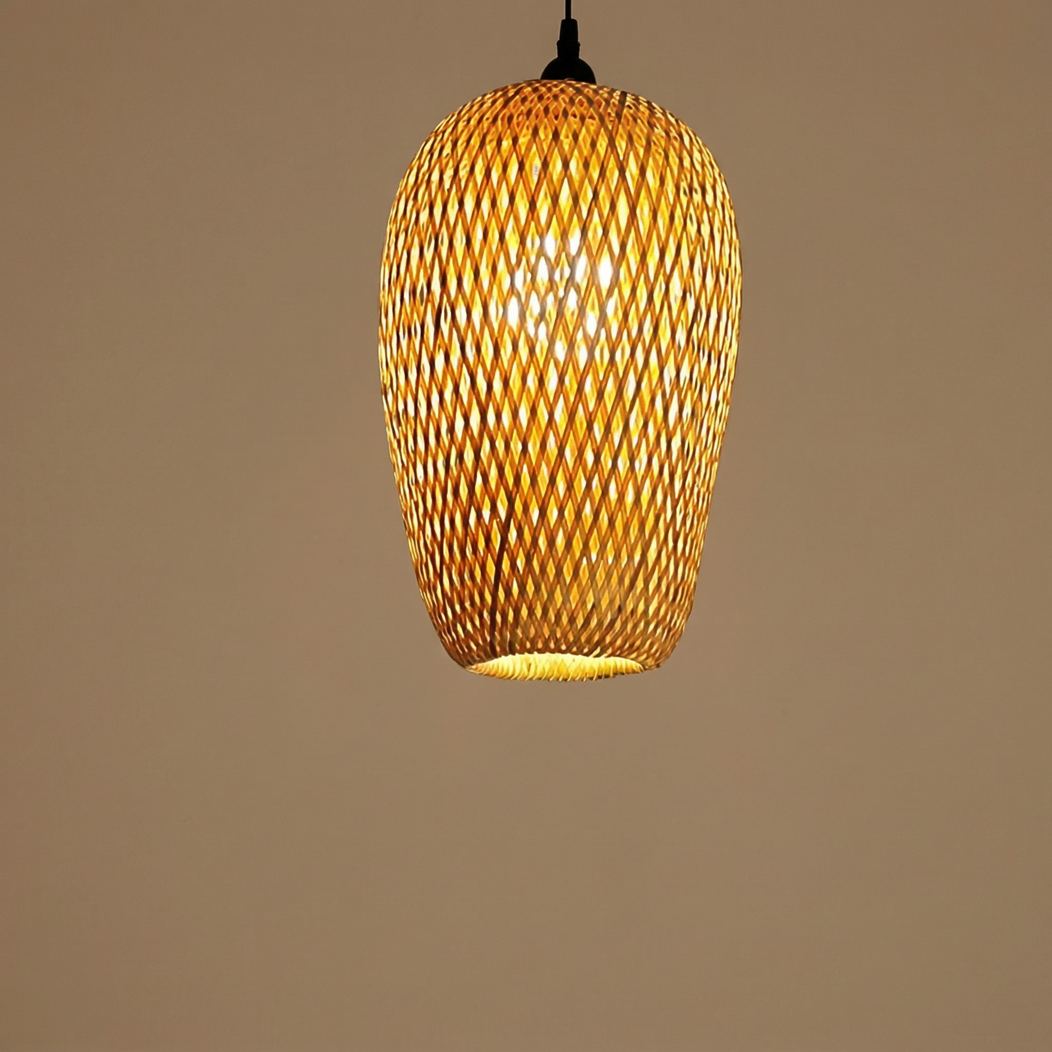 Handwoven Bamboo Lantern Pendant Light