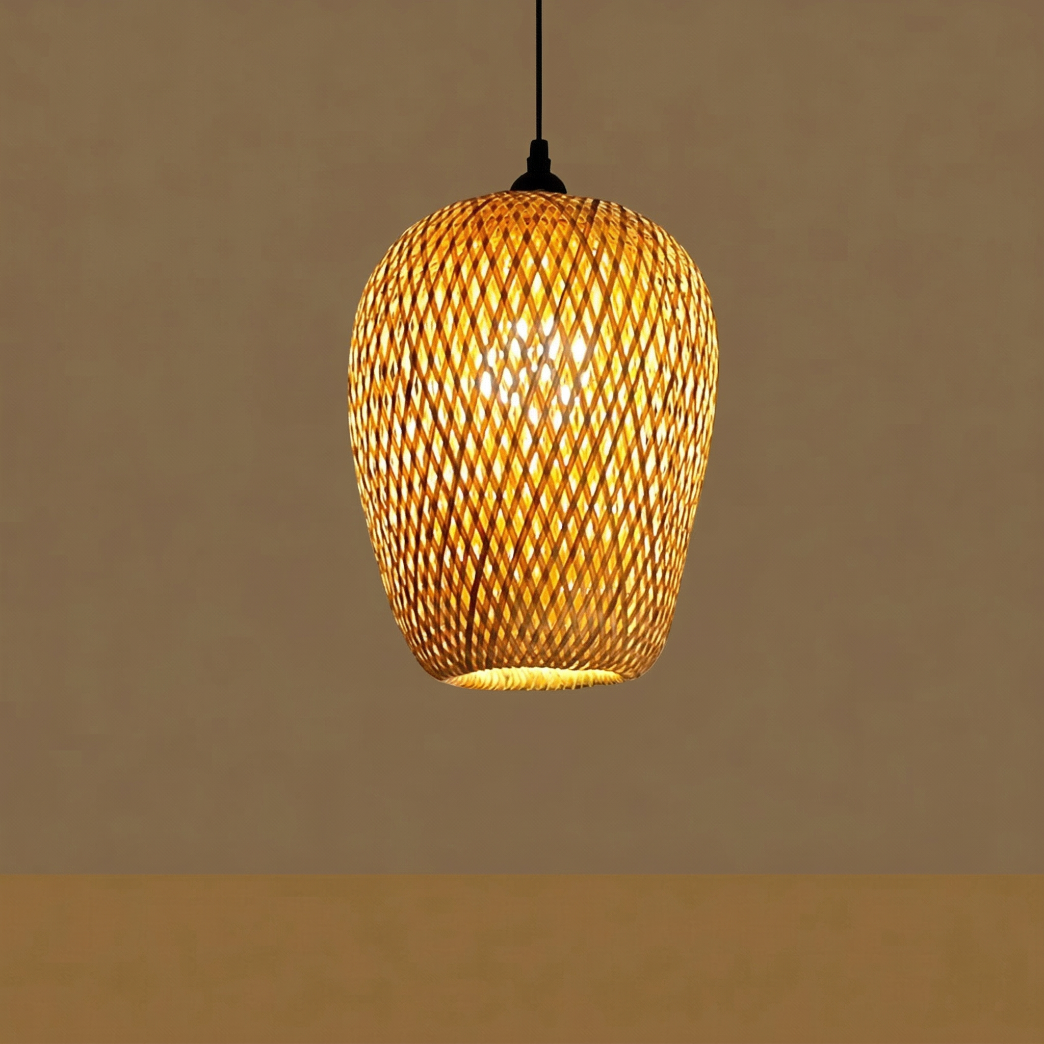 Handwoven Bamboo Lantern Pendant Light