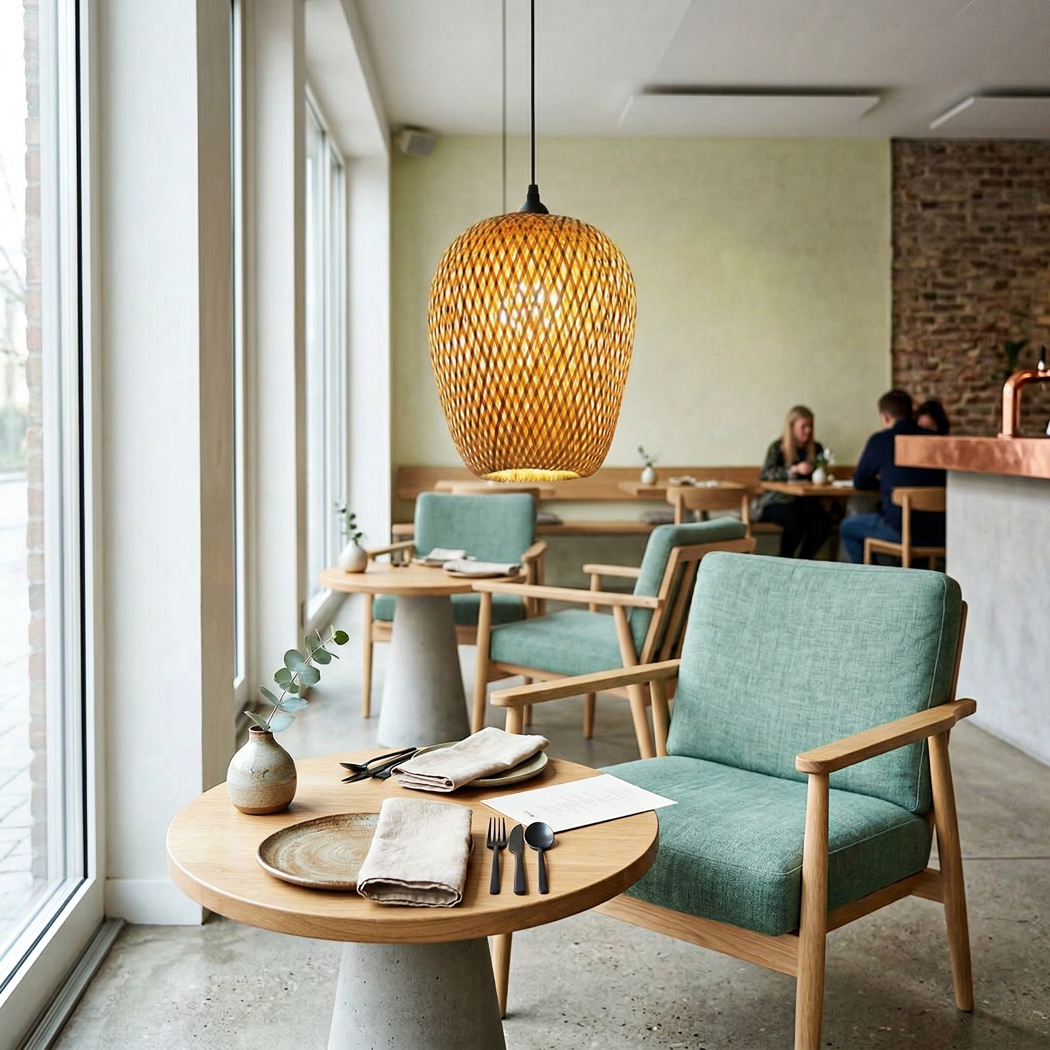 Handwoven Bamboo Lantern Pendant Light