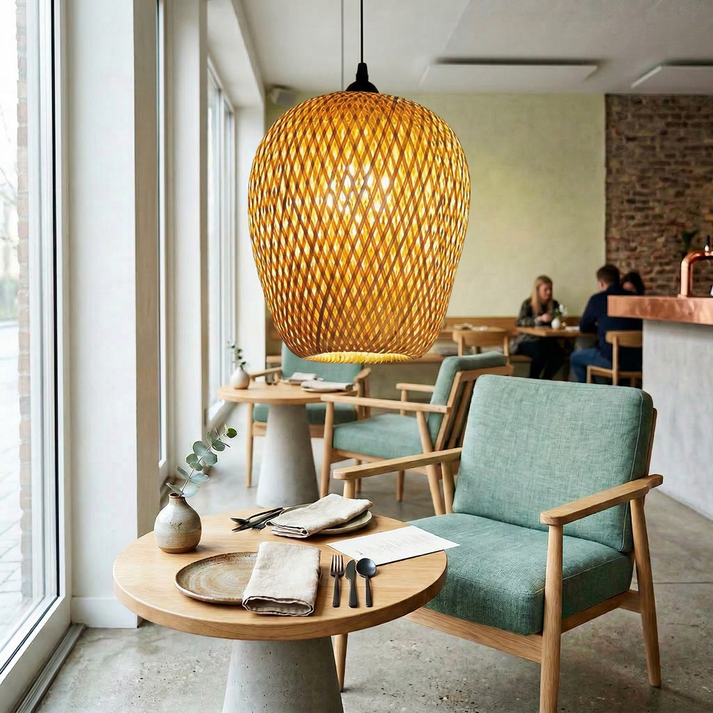 Handwoven Bamboo Lantern Pendant Light
