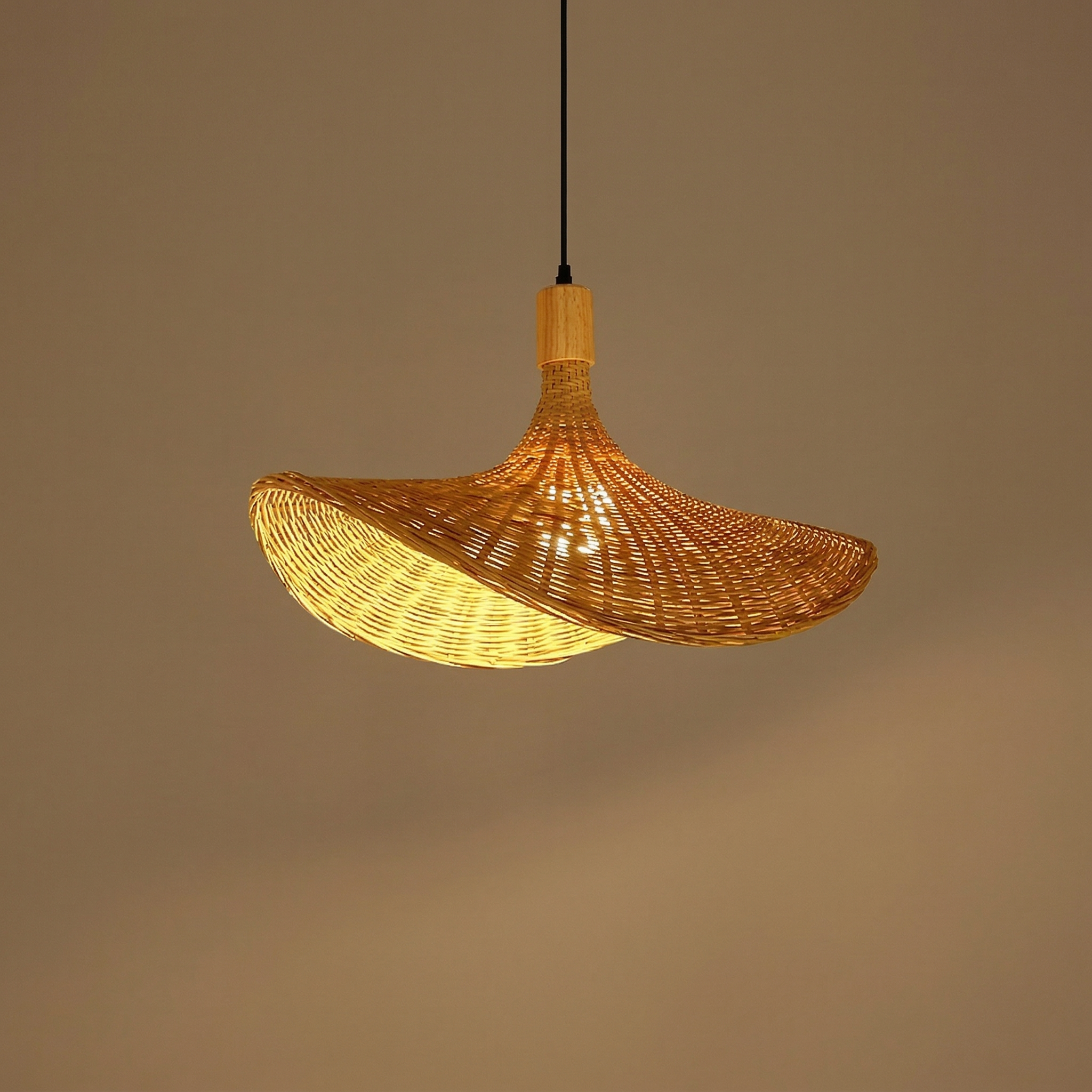 Handwoven Bamboo Wave Pendant Light