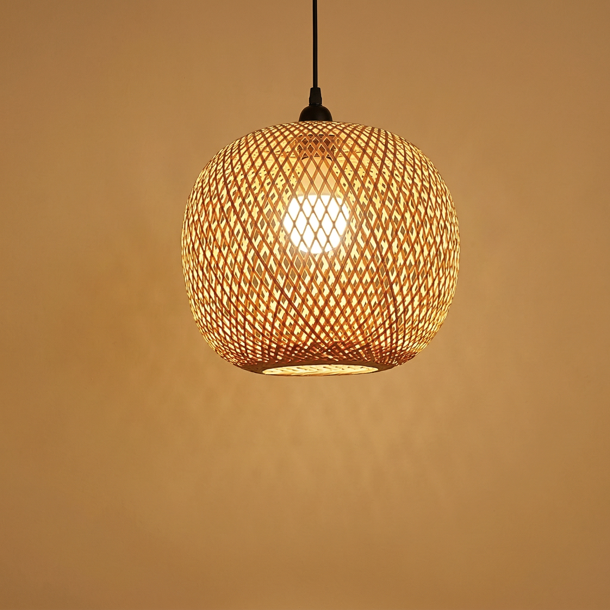 Handwoven Bamboo Globe Pendant Light