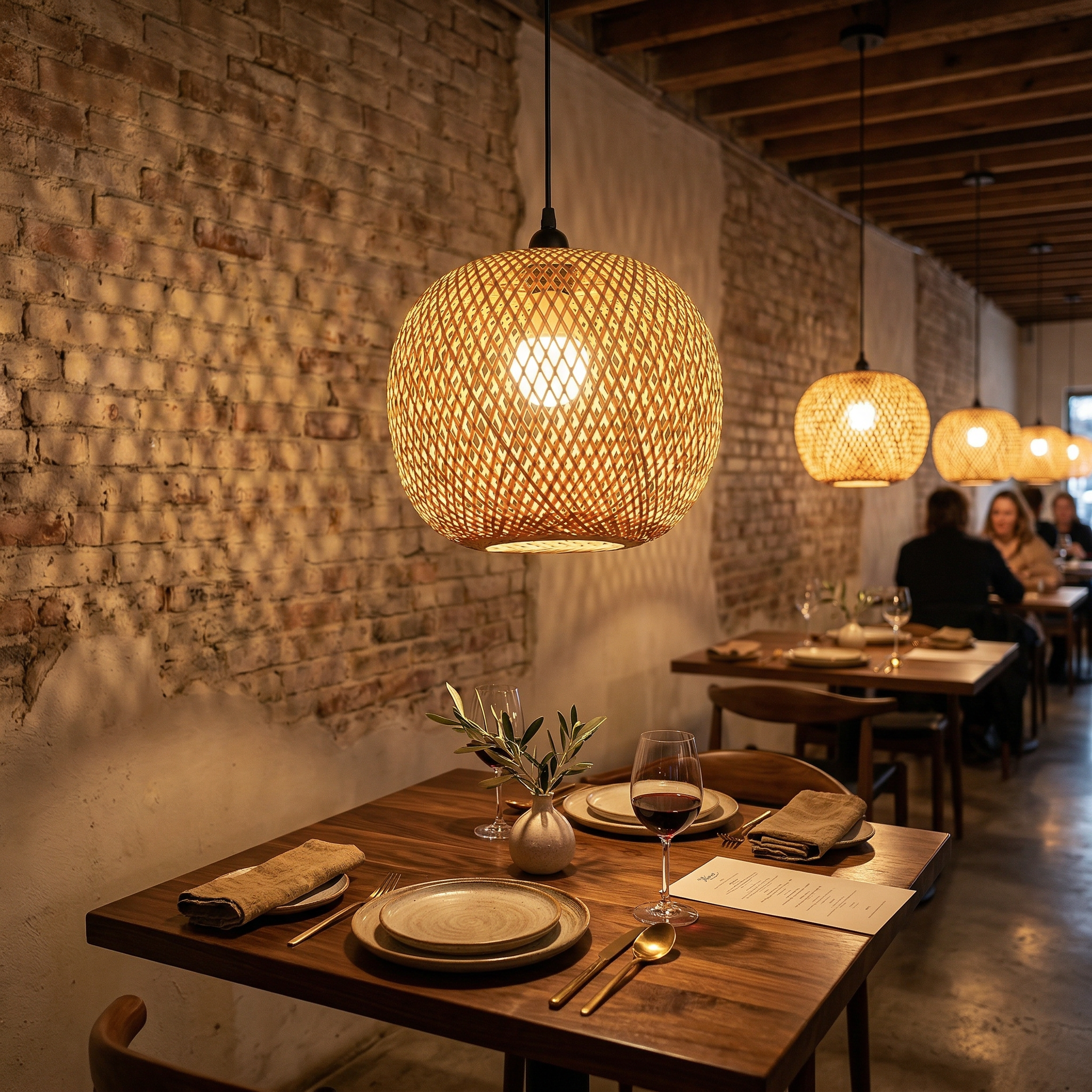 Handwoven Bamboo Globe Pendant Light