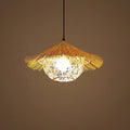 Handwoven Bamboo Fringe Pendant Light