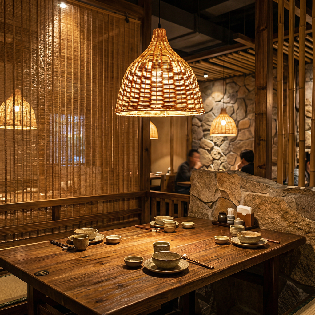 Handwoven Bamboo Bell Pendant Light